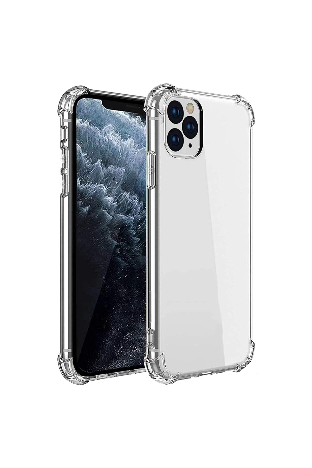 Apple iPhone 11 Pro Kapak Kamera Bölümü Açık Airbag Antishock Köşe Korumalı Şeffaf Silikon Kılıf