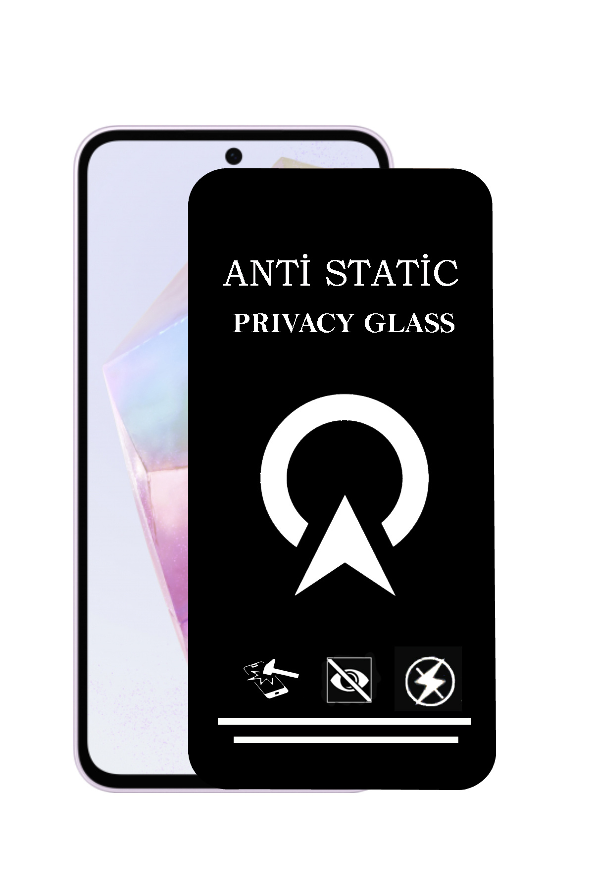 Samsung Galaxy A35 ile Uyumlu Tam Kaplayan Anti Statik Görünmez Safir Ekran Koruyucu Hayalet Cam