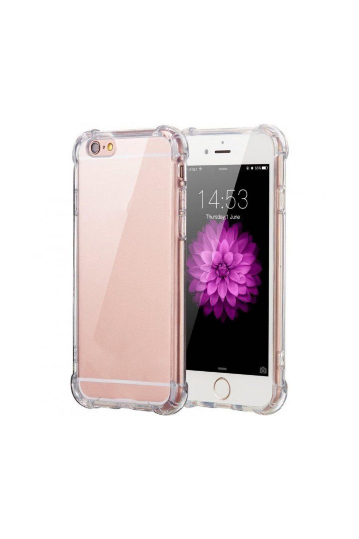 Apple iPhone 6S Plus Kapak Kamera Bölümü Açık Airbag Antishock Köşe Korumalı Şeffaf Silikon Kılıf