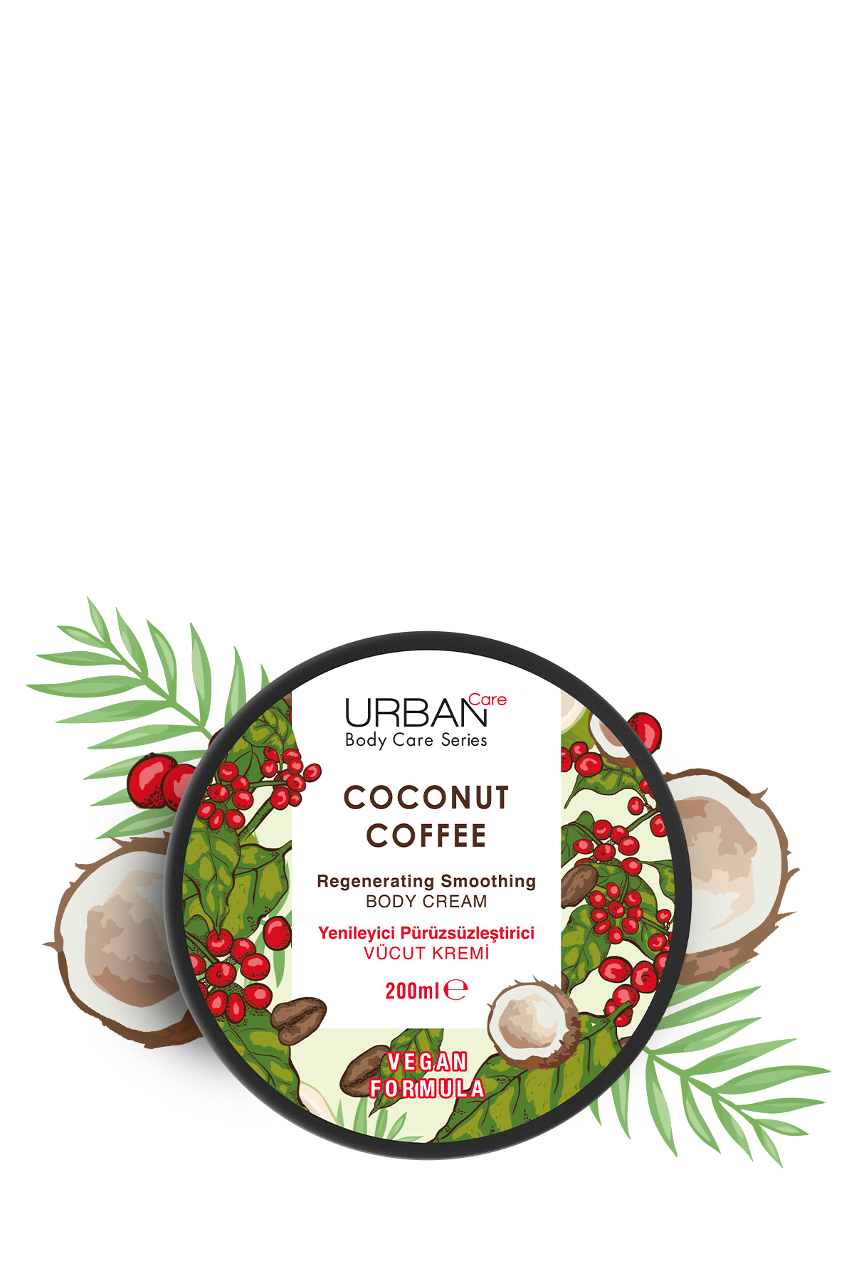 Coconut Coffee Yenileyici & Pürüzsüzleştirici Vücut Kremi 200 Ml-vegan — URBN-KRM1 — تصویر 3 از 7