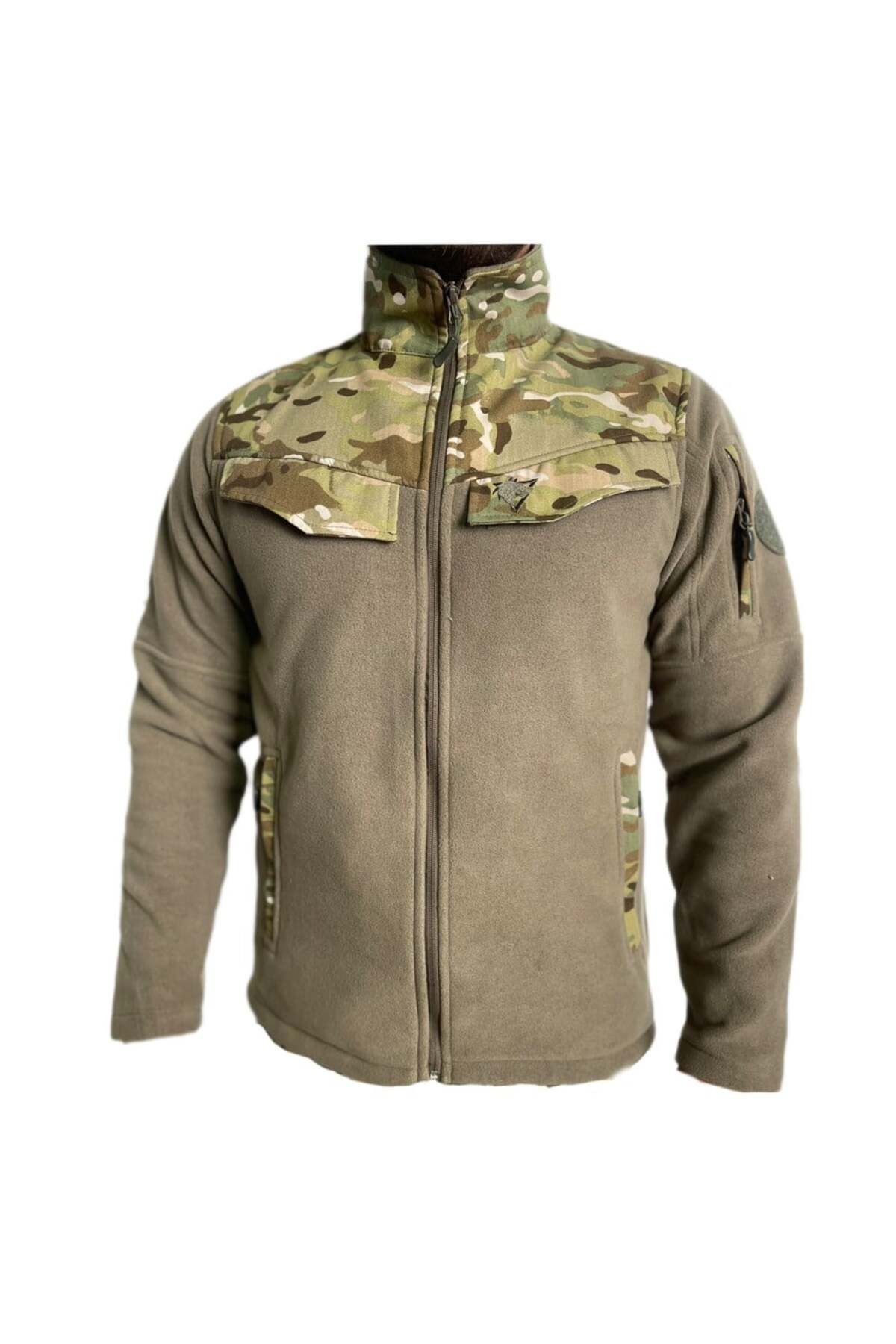 Wolftrap Tactical Multicam Kamuflaj Desenli 5 Cepli Polar Ceket, Soğuktan Koruyan Polar Mont