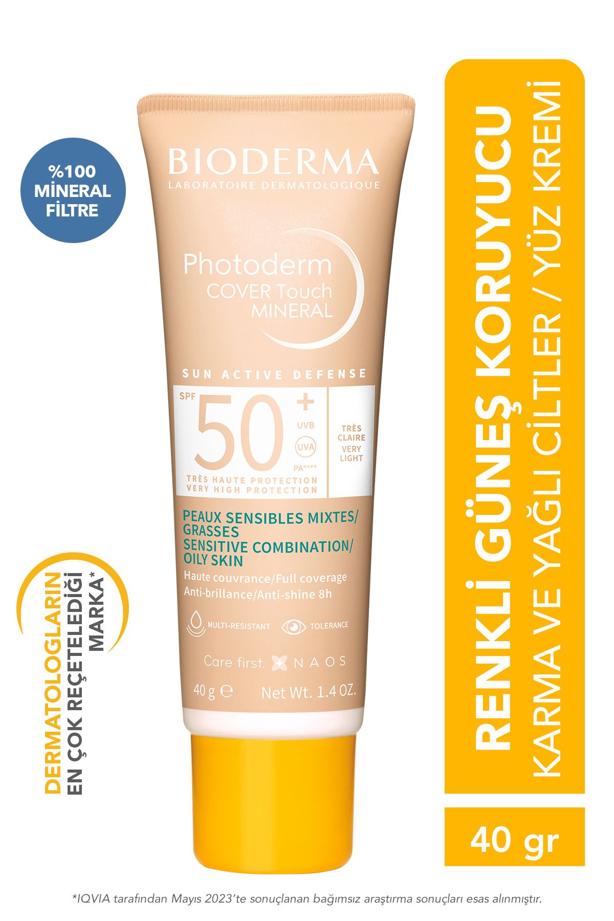 کاور فتودرم بایودرما تاچ مینرال بسیار سبک Spf50 40 گرم