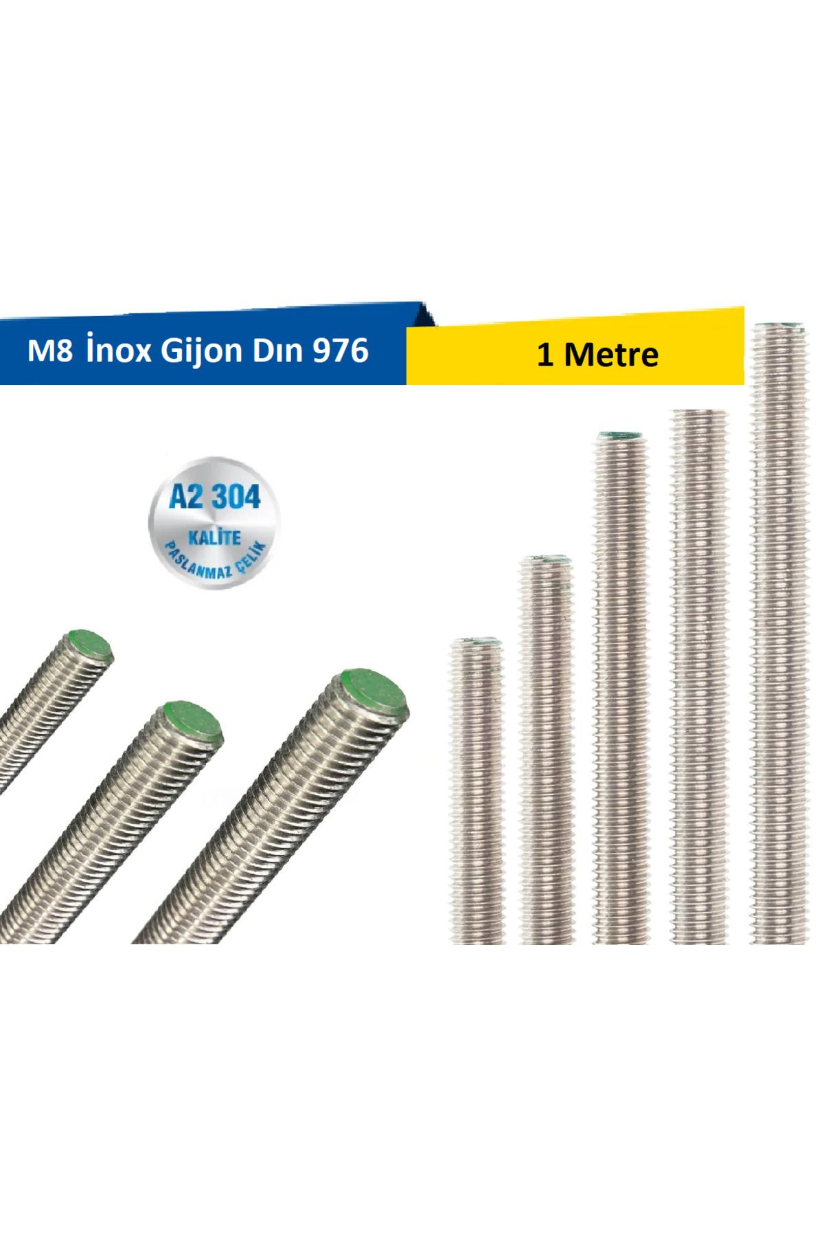 Norm-Stainless M8 Gijon Tij - Dın 976 1