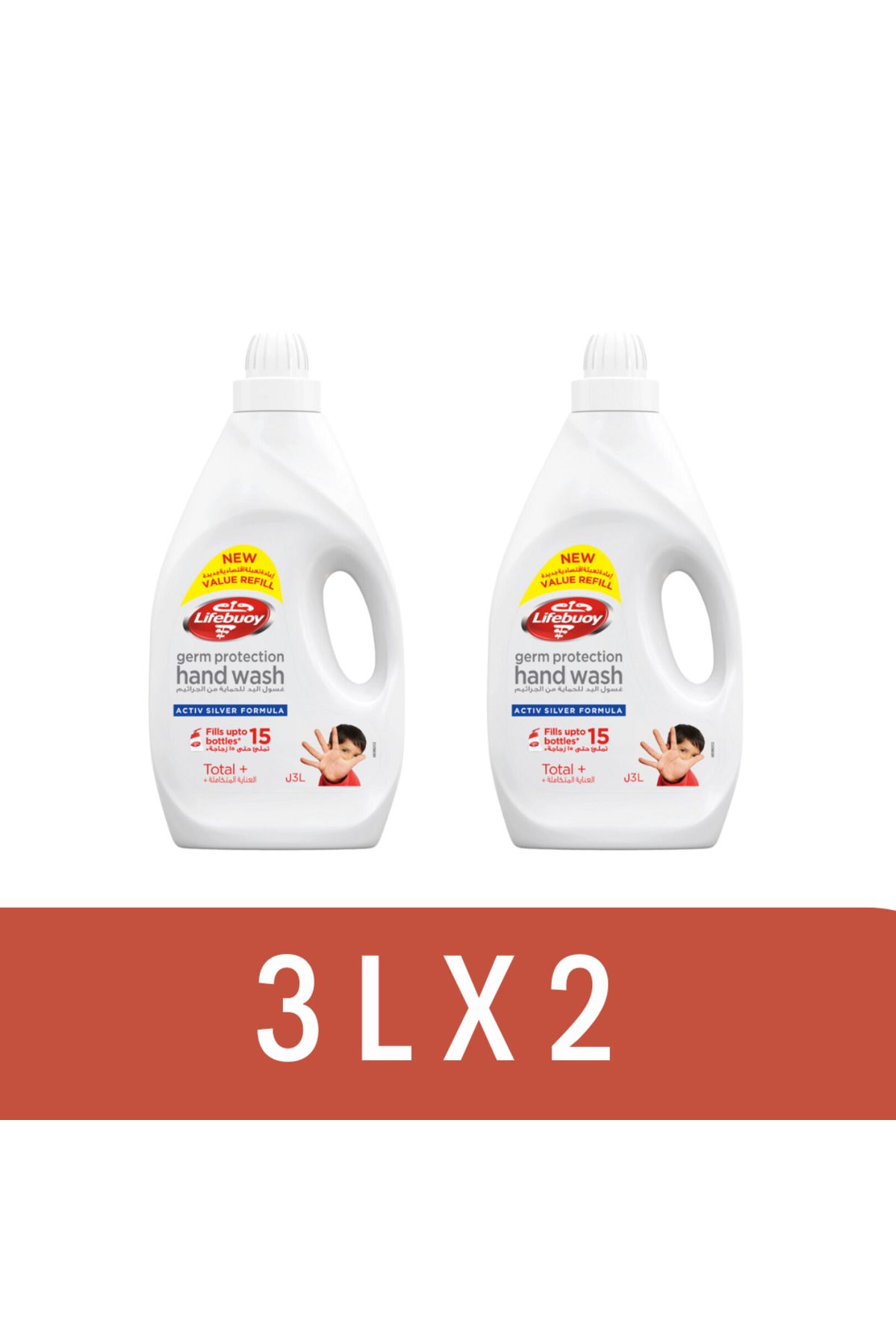 LİFEBUOY-2 x Lifebuoy Antibacterial Hand Wash Refill, 3L 1