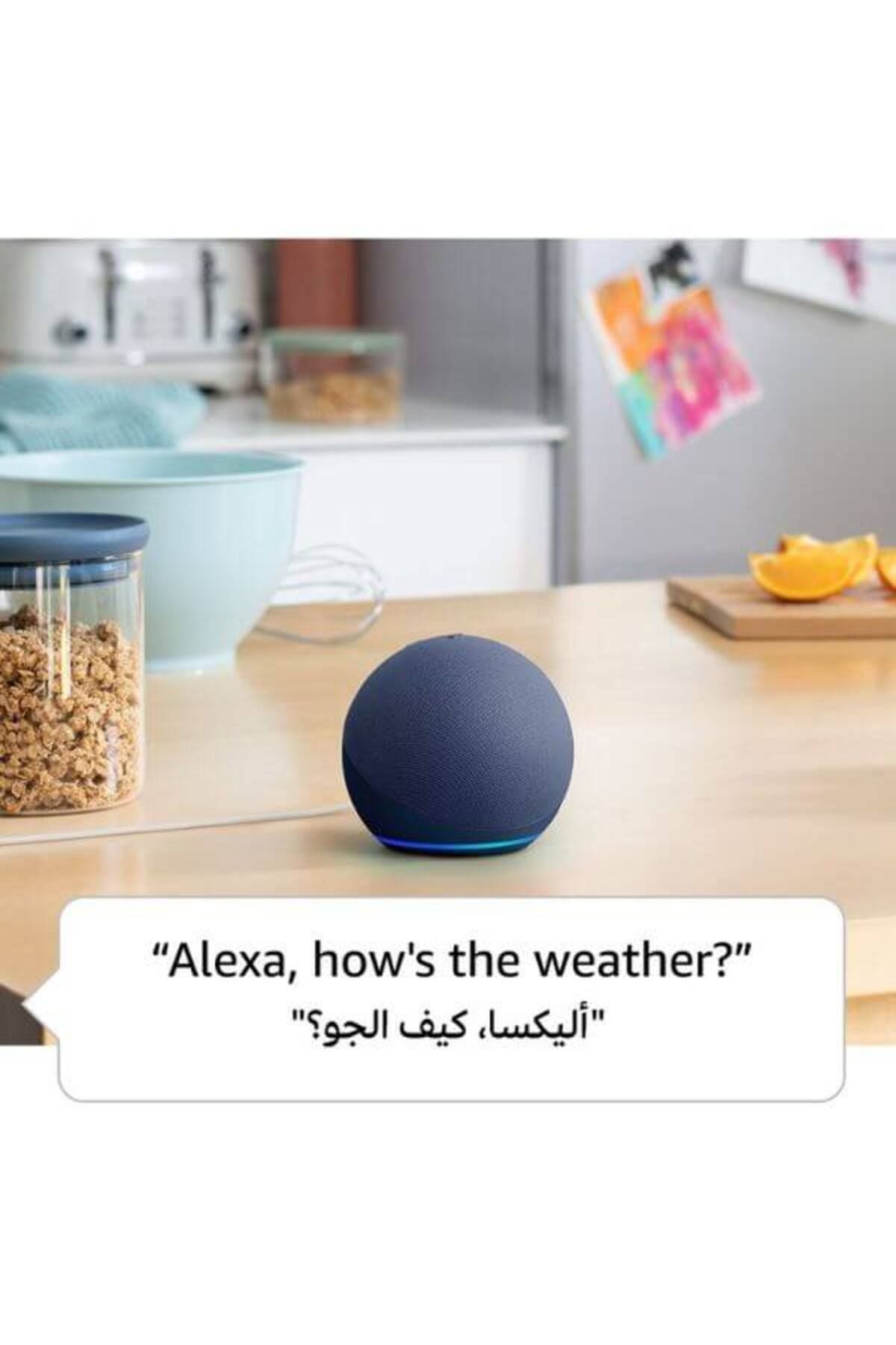 Amazon-Echo Dot 5 Gen | لون الفحم | مكبر صوت ذكي مع أليكسا | Echodot5charcoal مع حامل مجاني 2