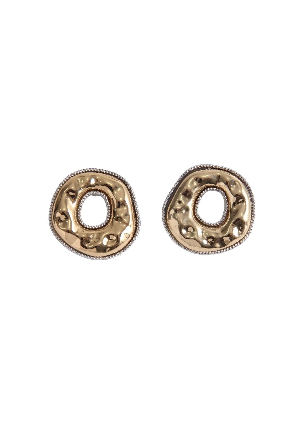 New Obsessions-Chunky Round Gold Earrings 1