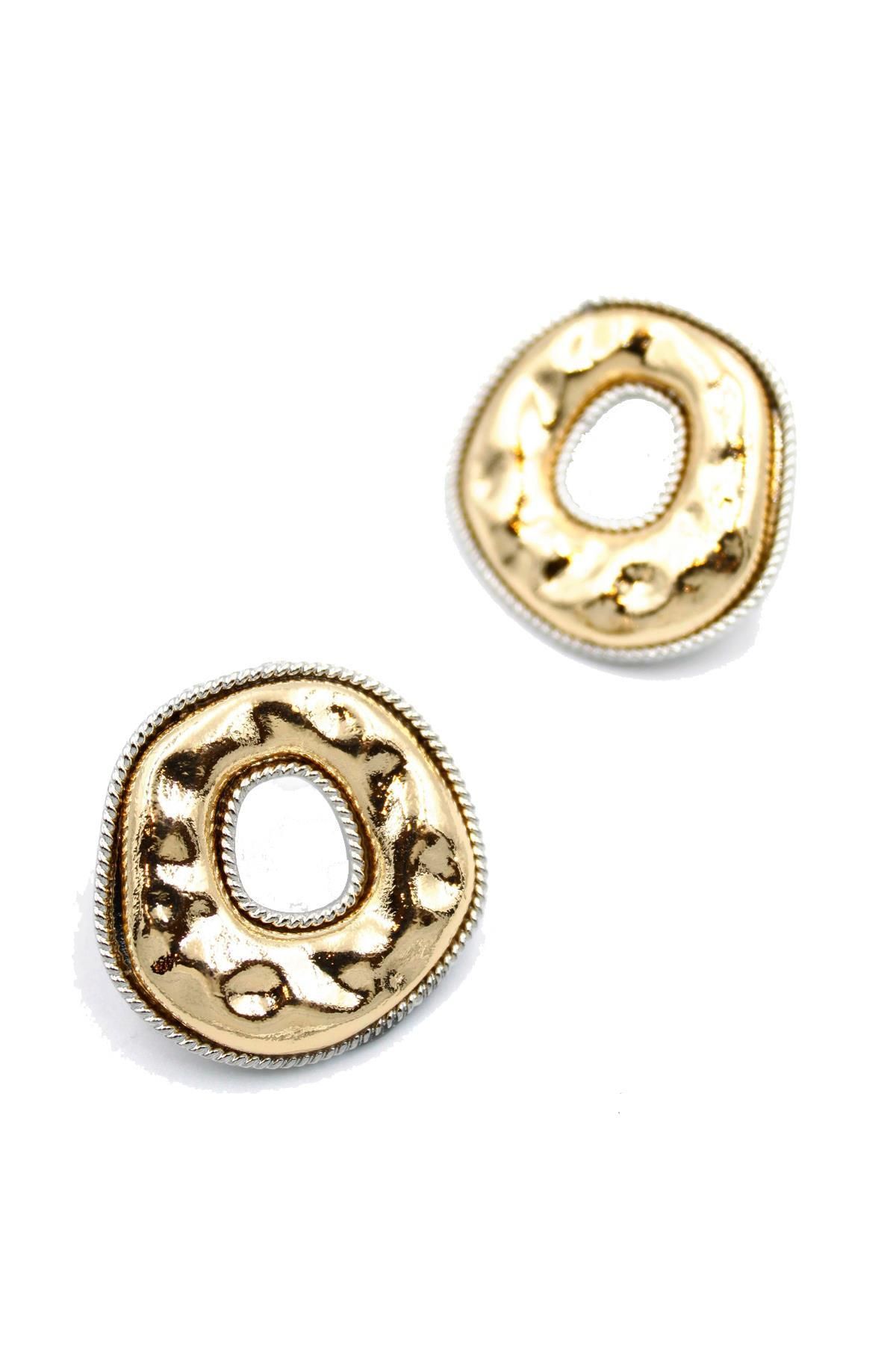 New Obsessions-Chunky Round Gold Earrings 4