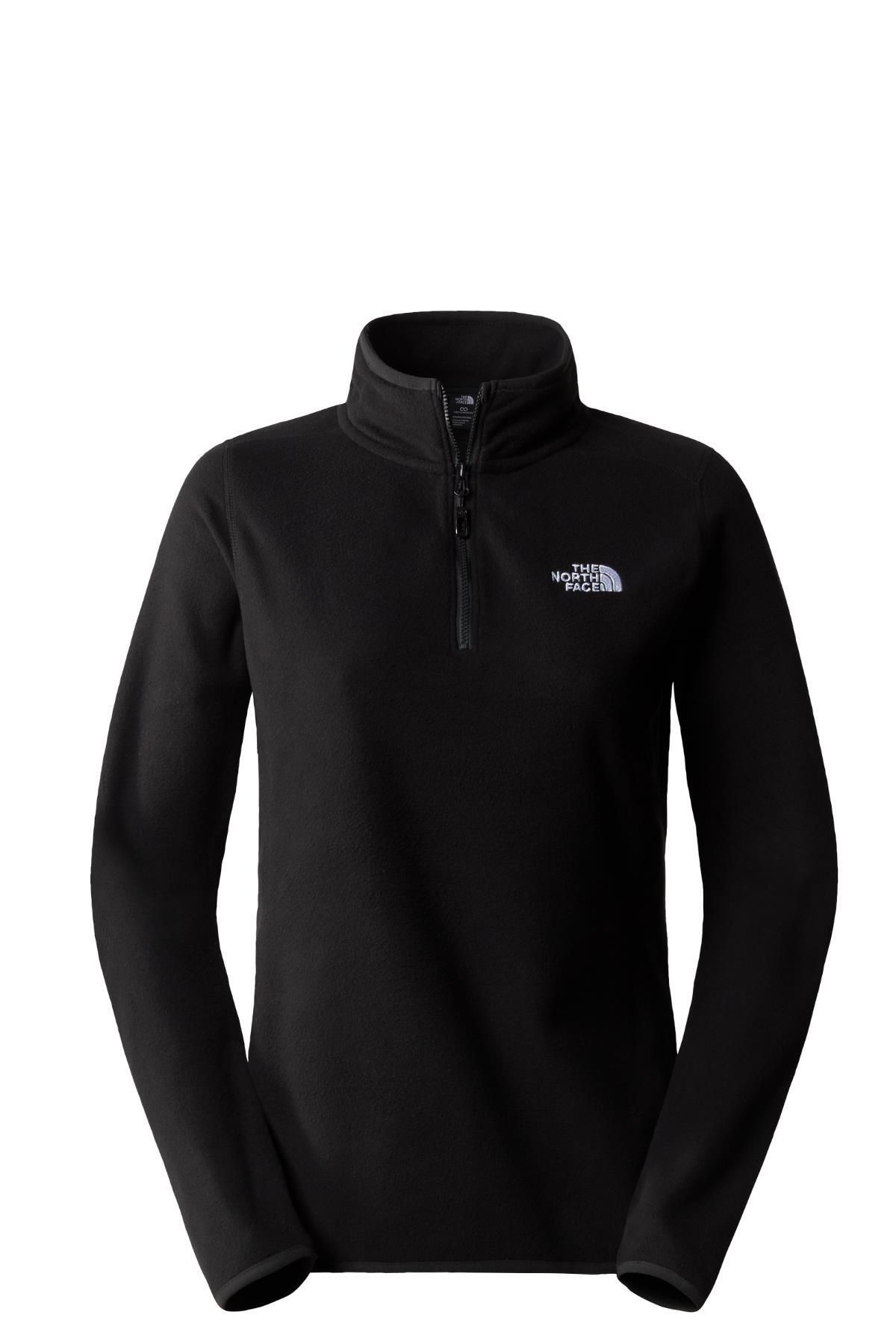 THE NORTH FACE Kadın 100 Glacier 1/4 Zip - Eu Polar Siyah