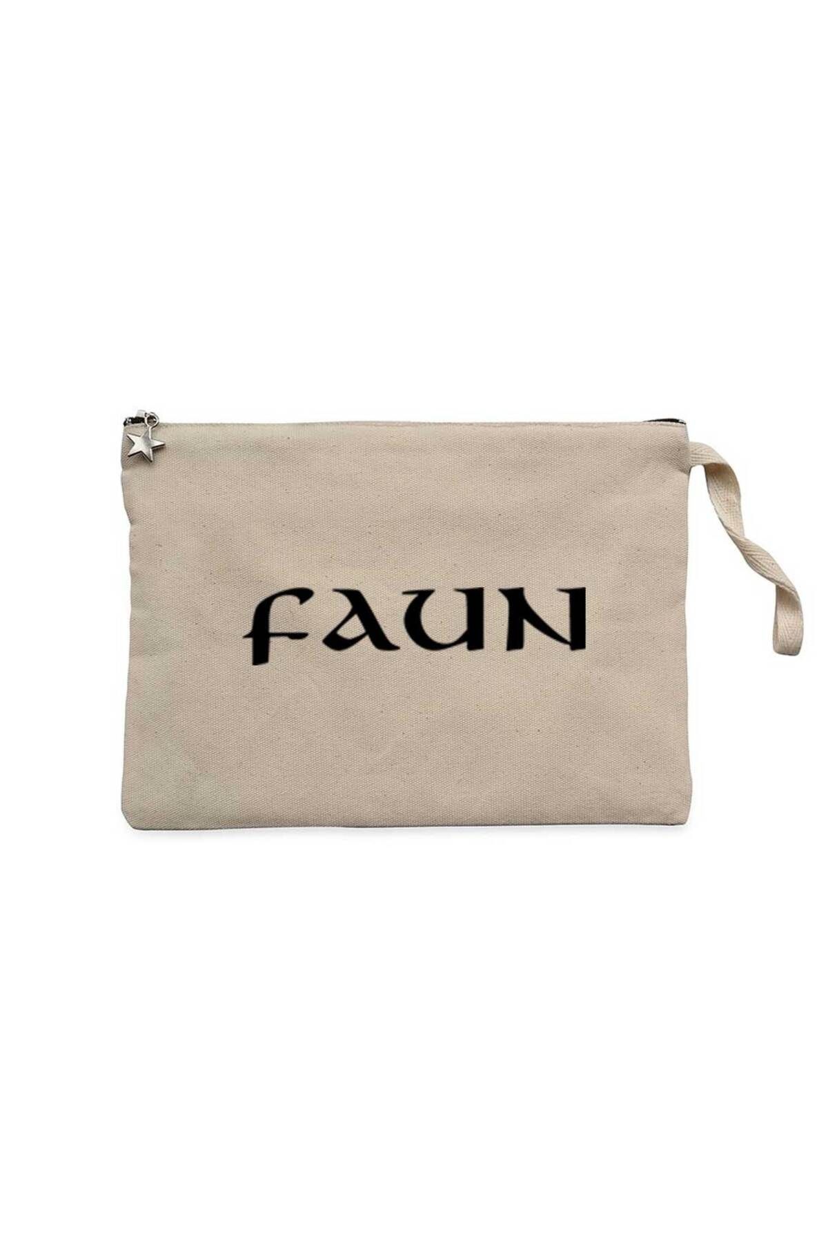 Z zepplin Faun Logo Krem Clutch Astarlı Cüzdan / El Çantası