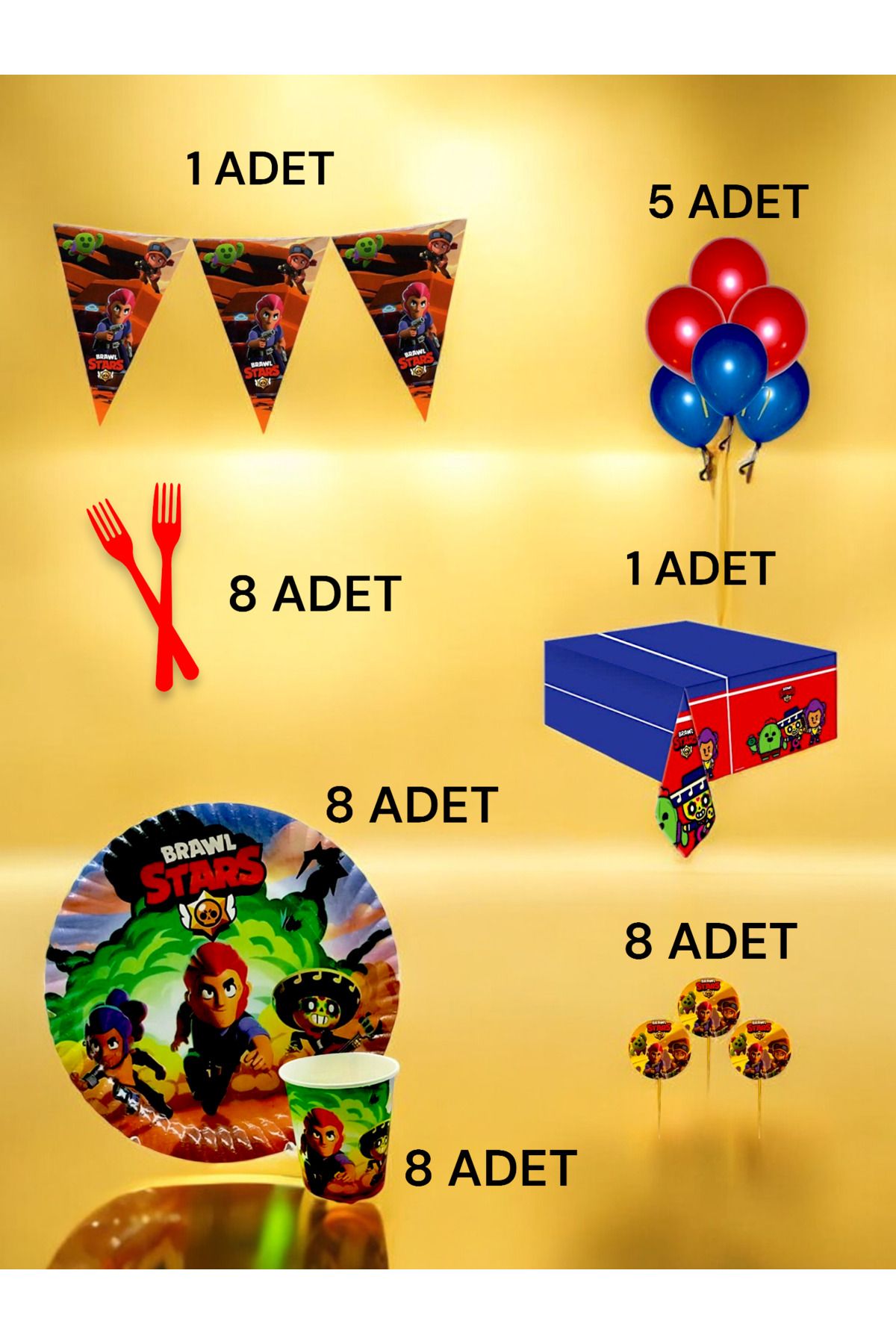 VibeHome-8-Person Brawlstars Themed L Pack - Birthday Party and Fun Events 2