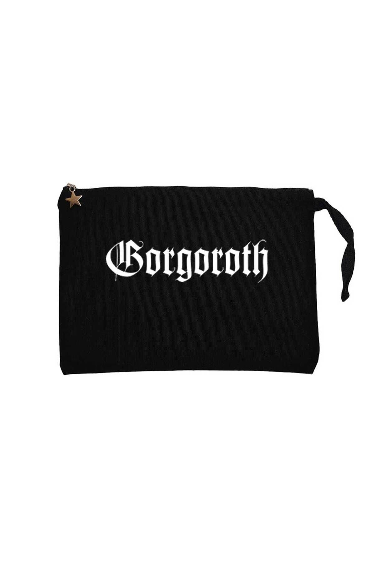 Z zepplin Gorgoroth Logo Siyah Clutch Astarlı Cüzdan / El Çantası