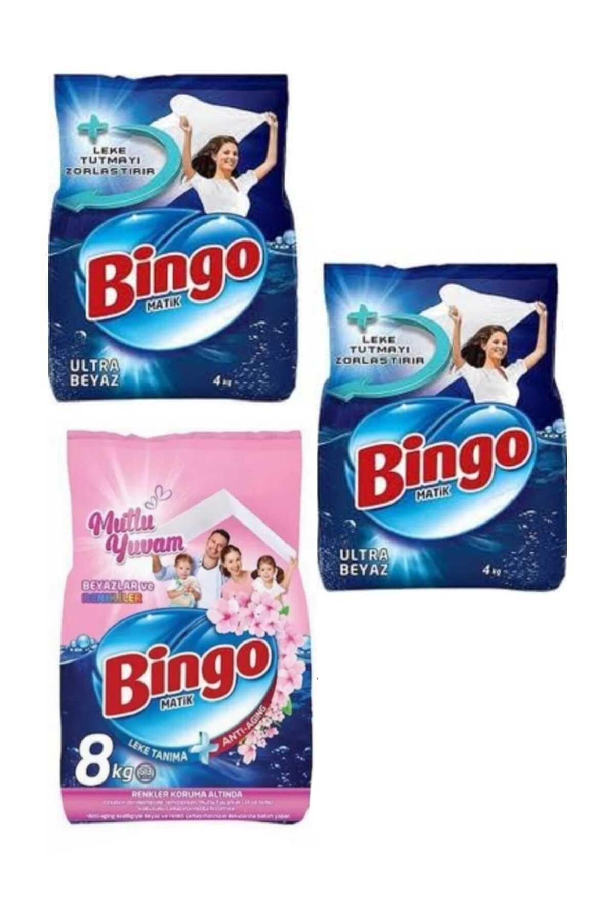 Bingo 8kg mutlu yuvam renkli+bingo 8 kğ ultra beyaz toplam 16kg