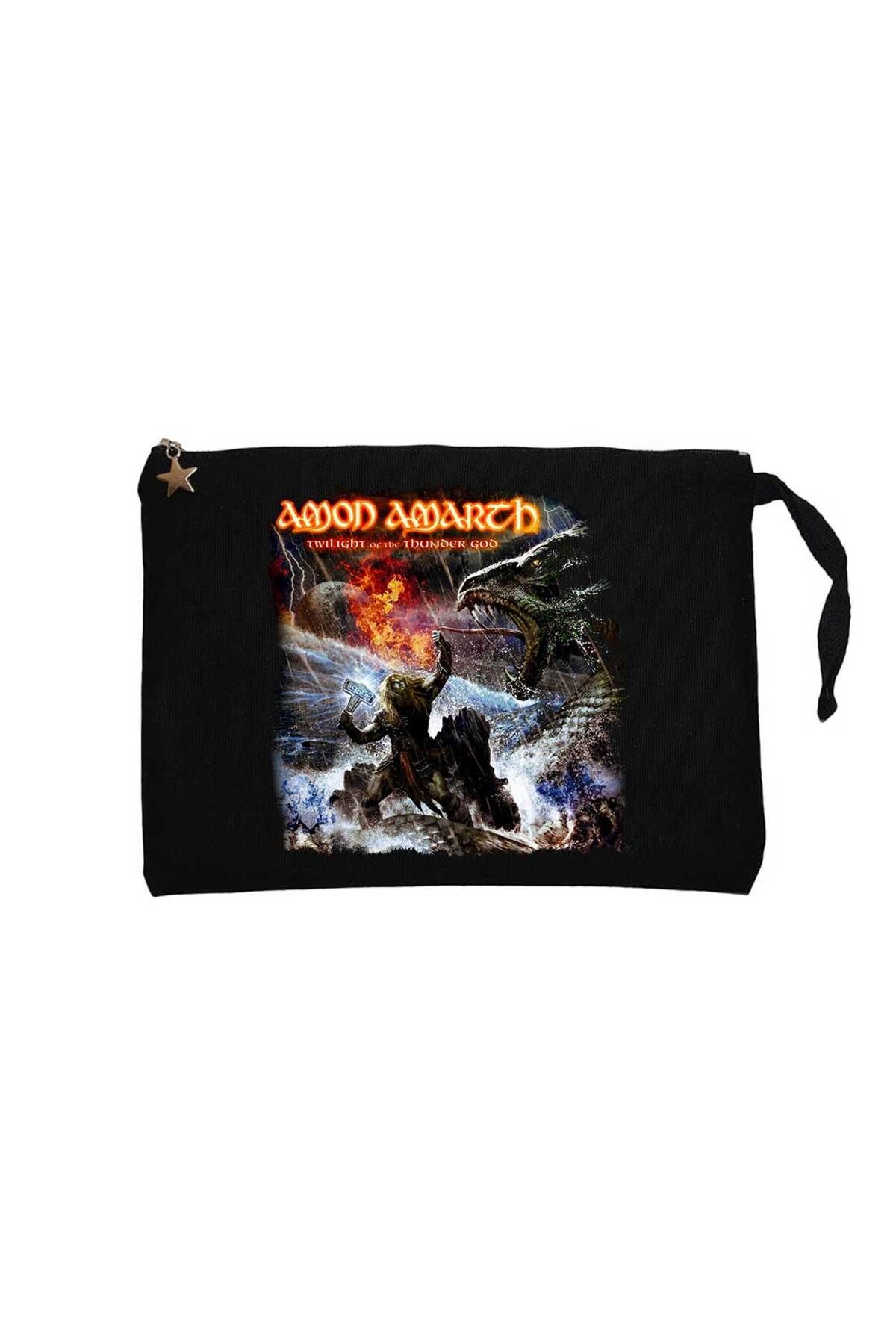 Z zepplin Amon Amarth Twilight of the Thunder God Siyah Clutch Astarlı Cüzdan / El Çantası