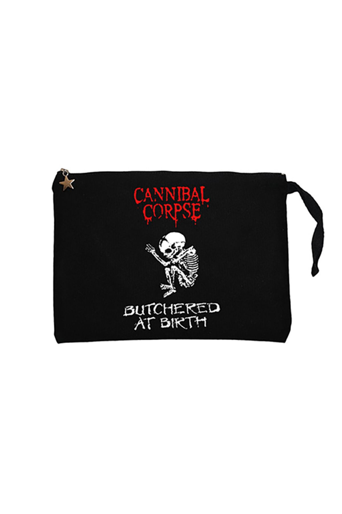 Z zepplin Cannibal Corpse Butchered At Birth Siyah Clutch Astarlı Cüzdan / El Çantası