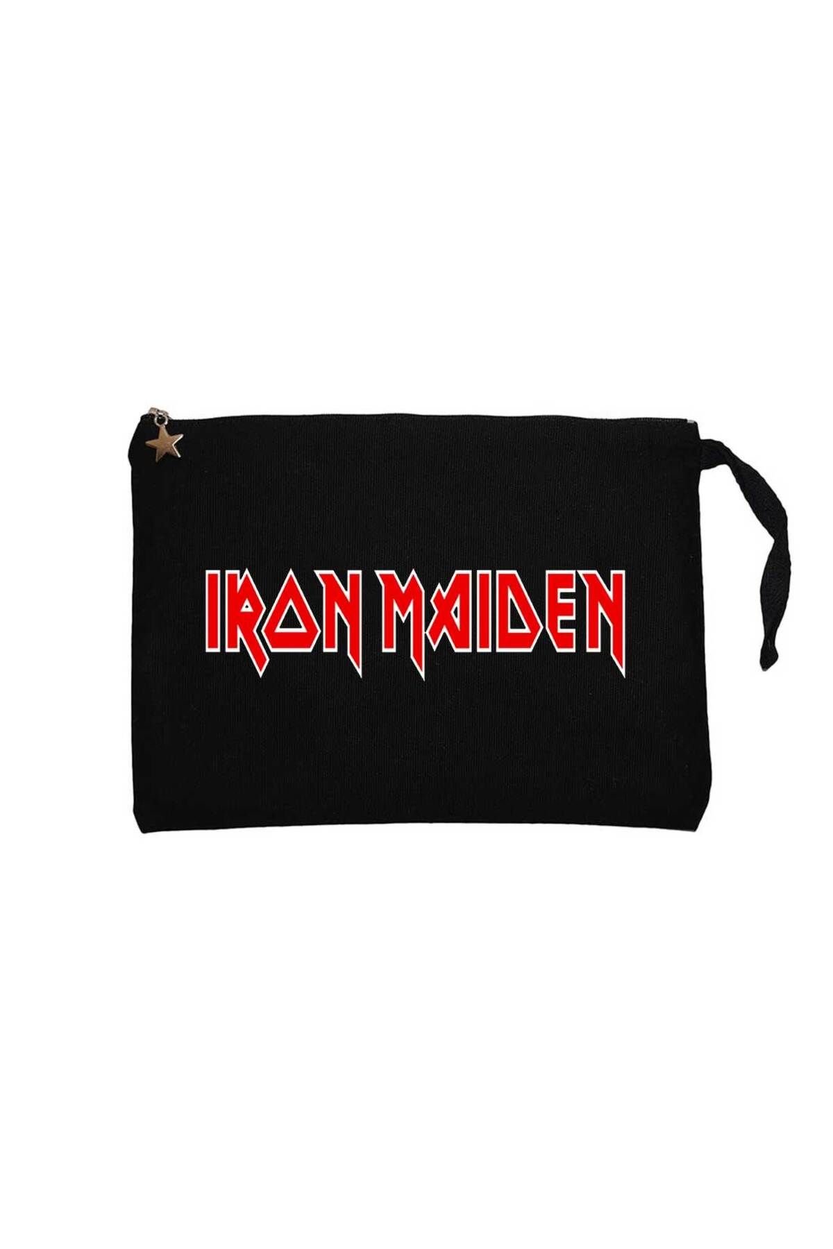 Z zepplin Iron maiden Red Text Siyah Clutch Astarlı Cüzdan / El Çantası