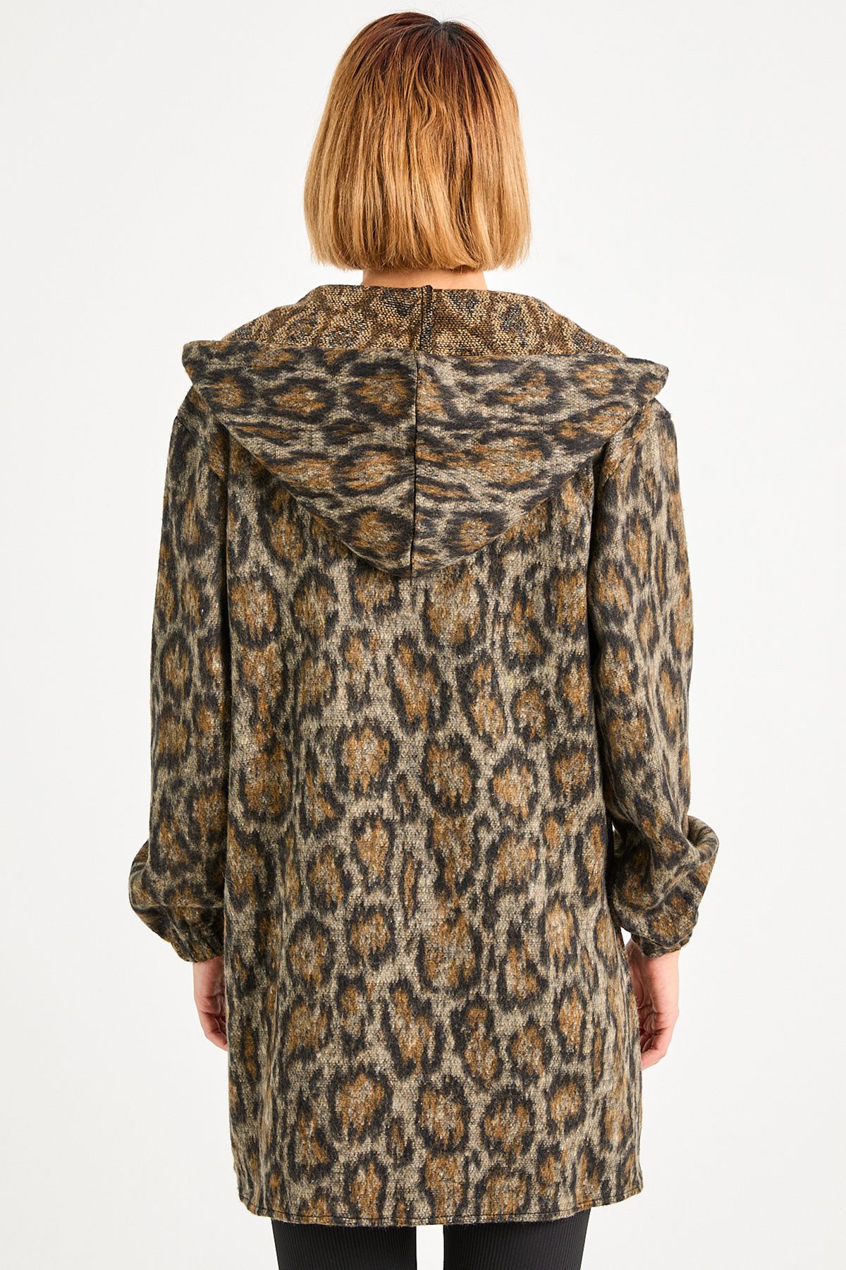 DPARİS-Leopard Print Hooded Cardigan 6