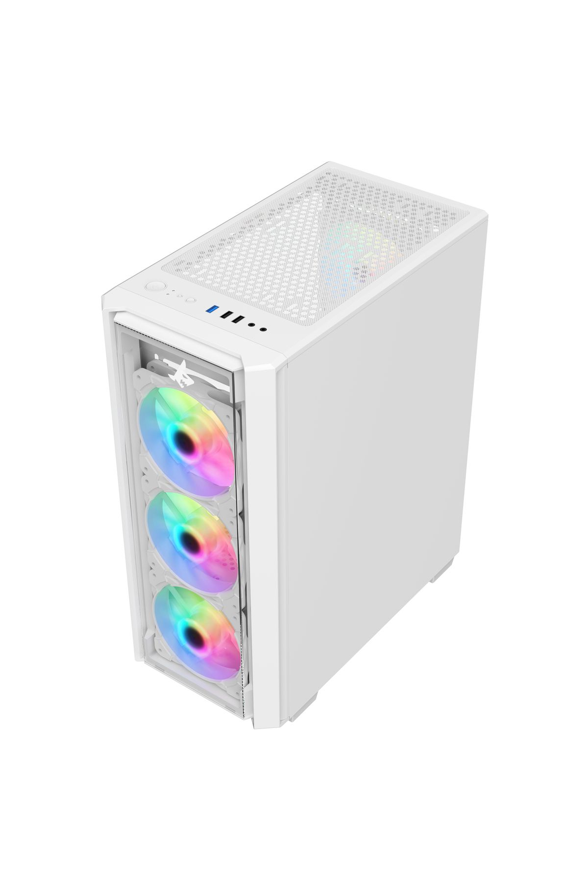 SHARX-CASE (S-200W)STRIKER ARGB ATX, 4x120mm Fans,Glass Panel, Type C Dongle,USB 3.0/2.0,Power/Reset 3