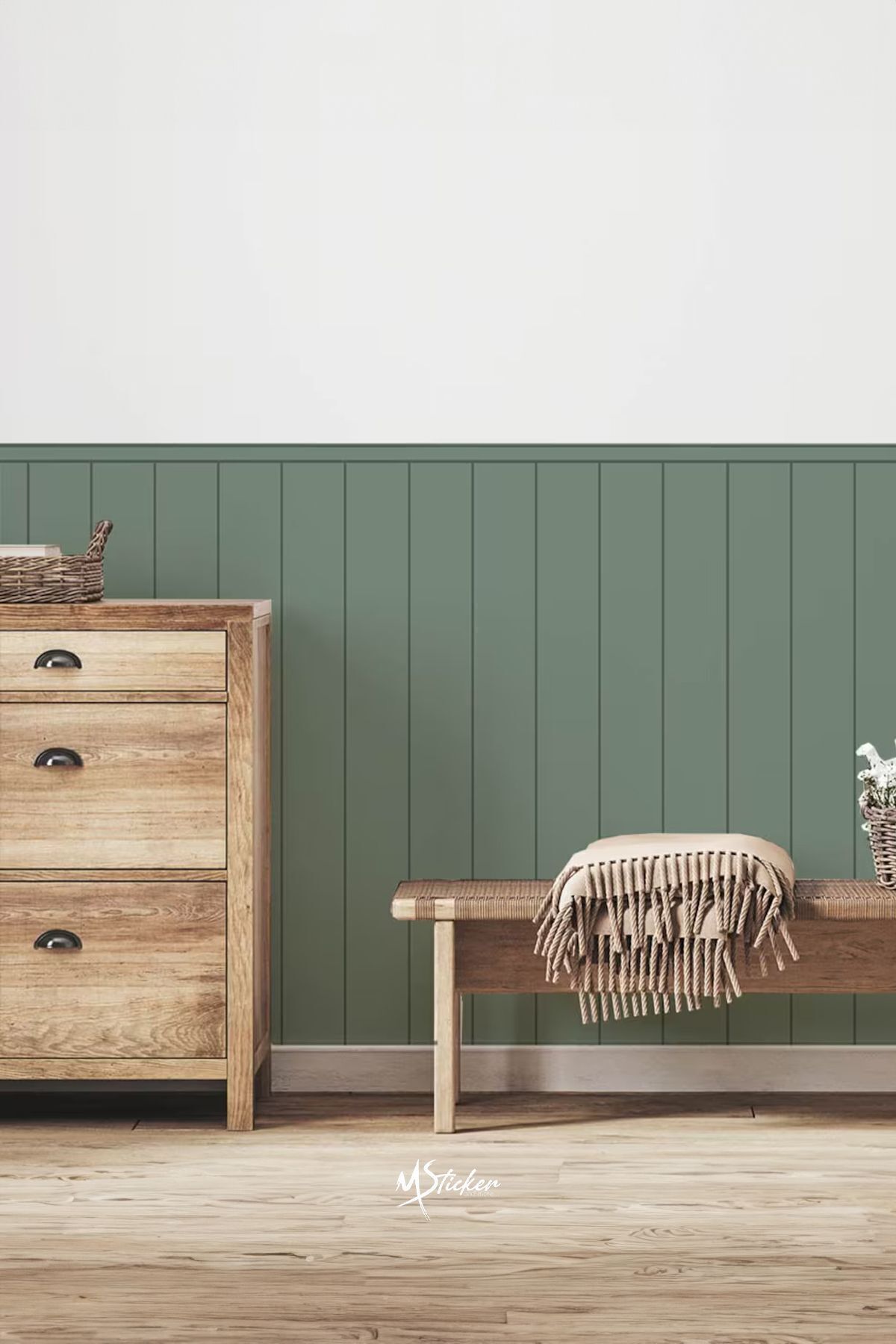 MSticker-Pinstripe Wall Panel Foil, Decorative Striped Wall Pattern Covering Foil 2