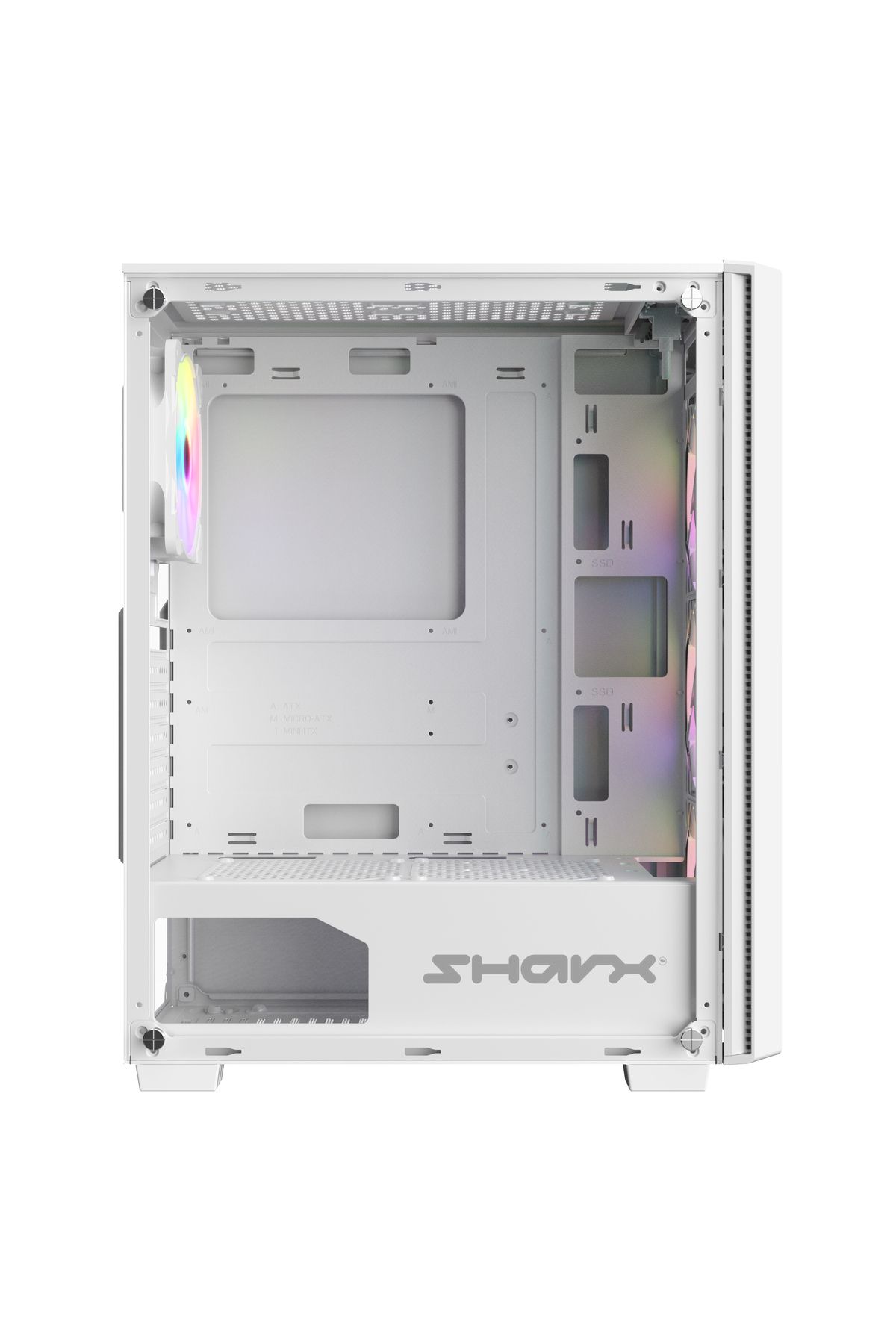 SHARX-CASE (S-200W)STRIKER ARGB ATX, 4x120mm Fans,Glass Panel, Type C Dongle,USB 3.0/2.0,Power/Reset 6