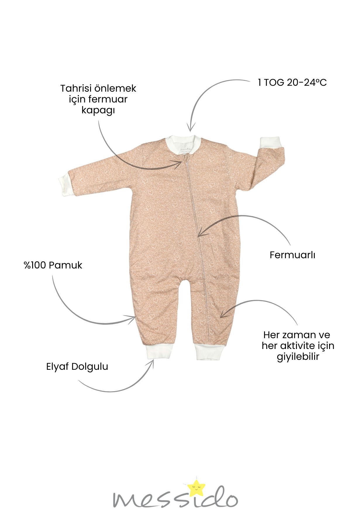 Messido-1-5 Years Old Sleeping Bag - 100% Cotton, Tog 1 Model 2