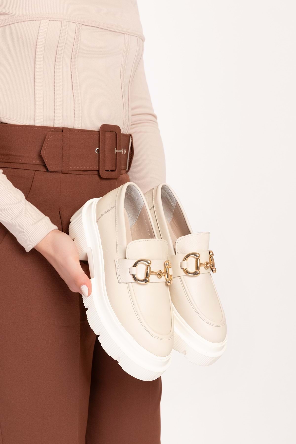 Gondol  Hakiki Deri Hafif Taban Tokalı Oxford Ayakkabı Wst.1318