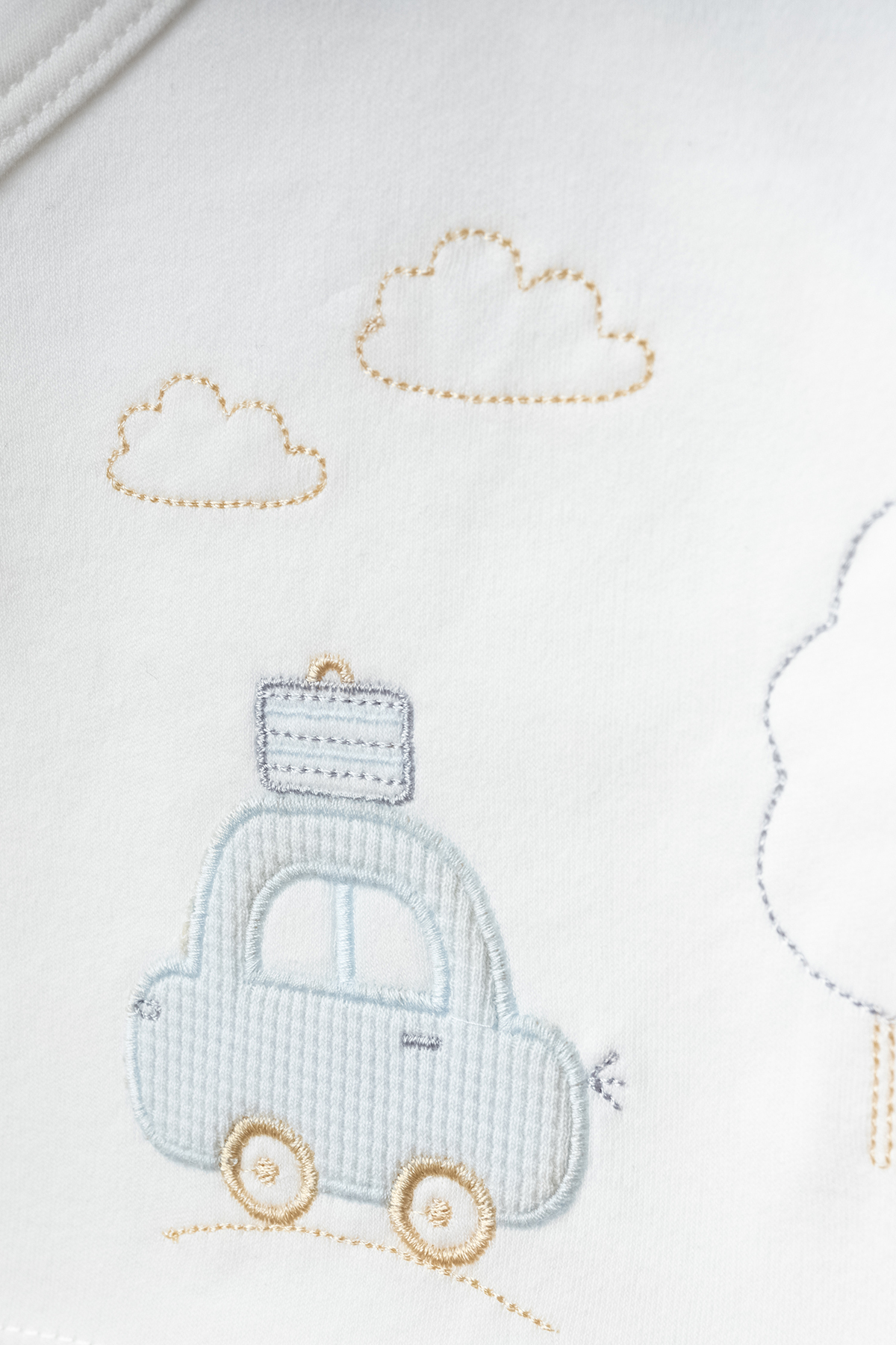 Bebitof Bulutlu Araba Desenli 5 Parça Yenidoğan Hastane Çıkışı Zıbın Seti fotoğrafı 2 (önizleme)