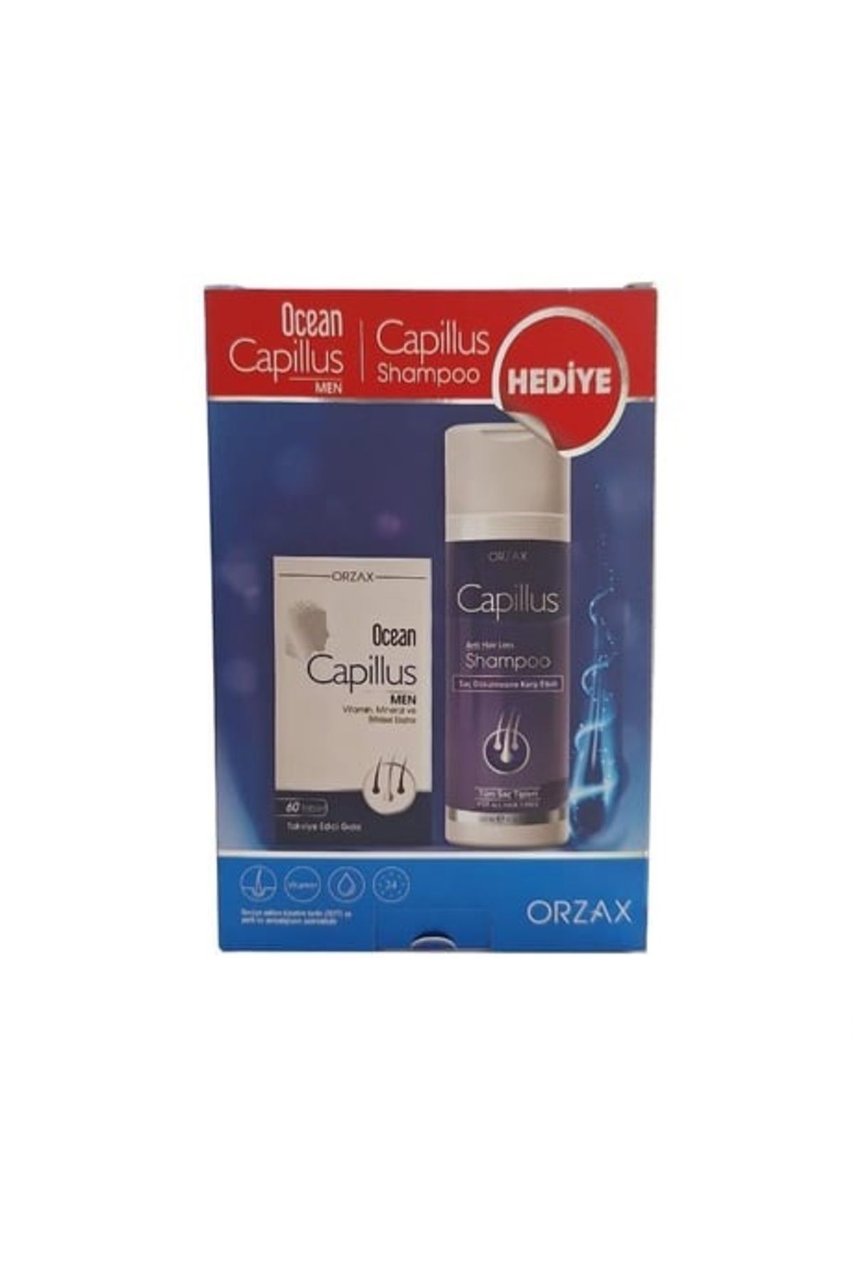 Orzax Ocean Capillus Men 60 Tablet Şampuan Hediyeli