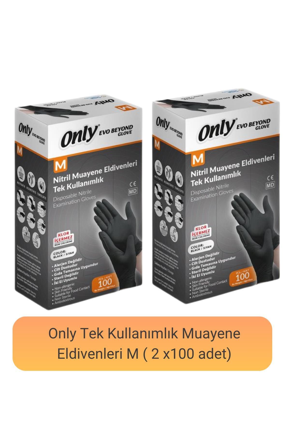 Only Evo Beyond Nitril Muayene Eldiveni M (100 adet x 2)