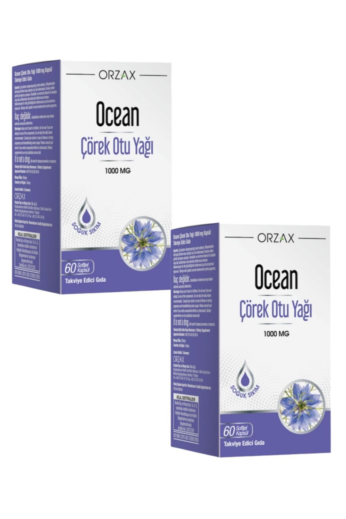 Ocean Çörek Otu Yağı 1000 mg 60 Kapsül 2 Adet