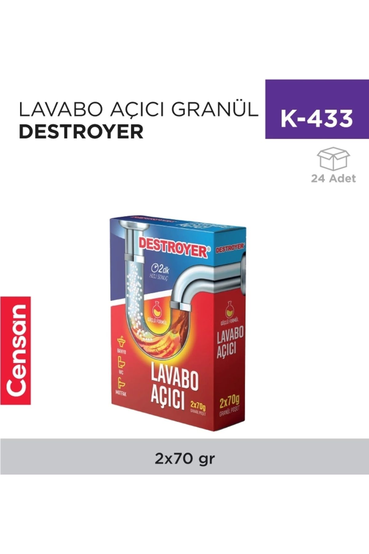 Promosyon Zinciri LAVABO AÇICI GRANÜL DESTROYER 2*70 GR