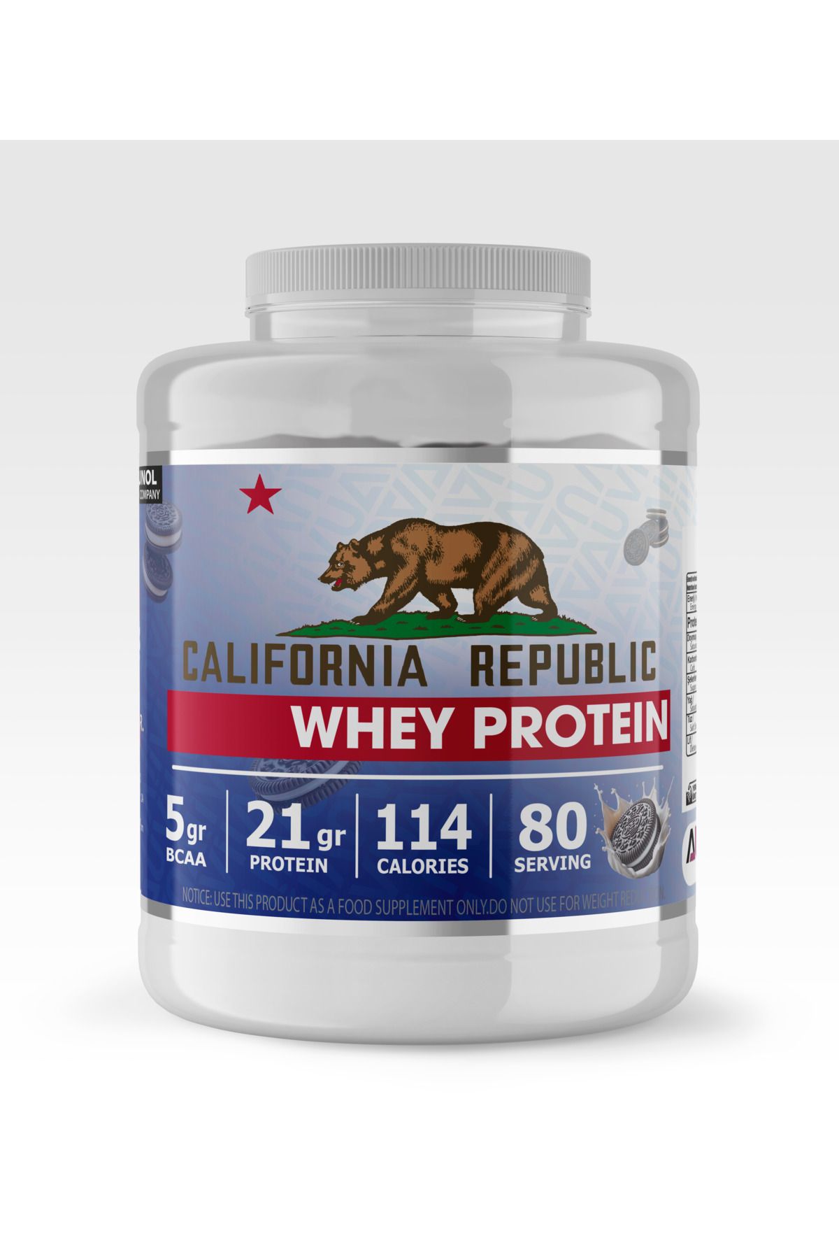 CALIFORNIA REPUBLIC Whey Protein - 2400Gr - Aromalı - 80 Servis - Beyaz