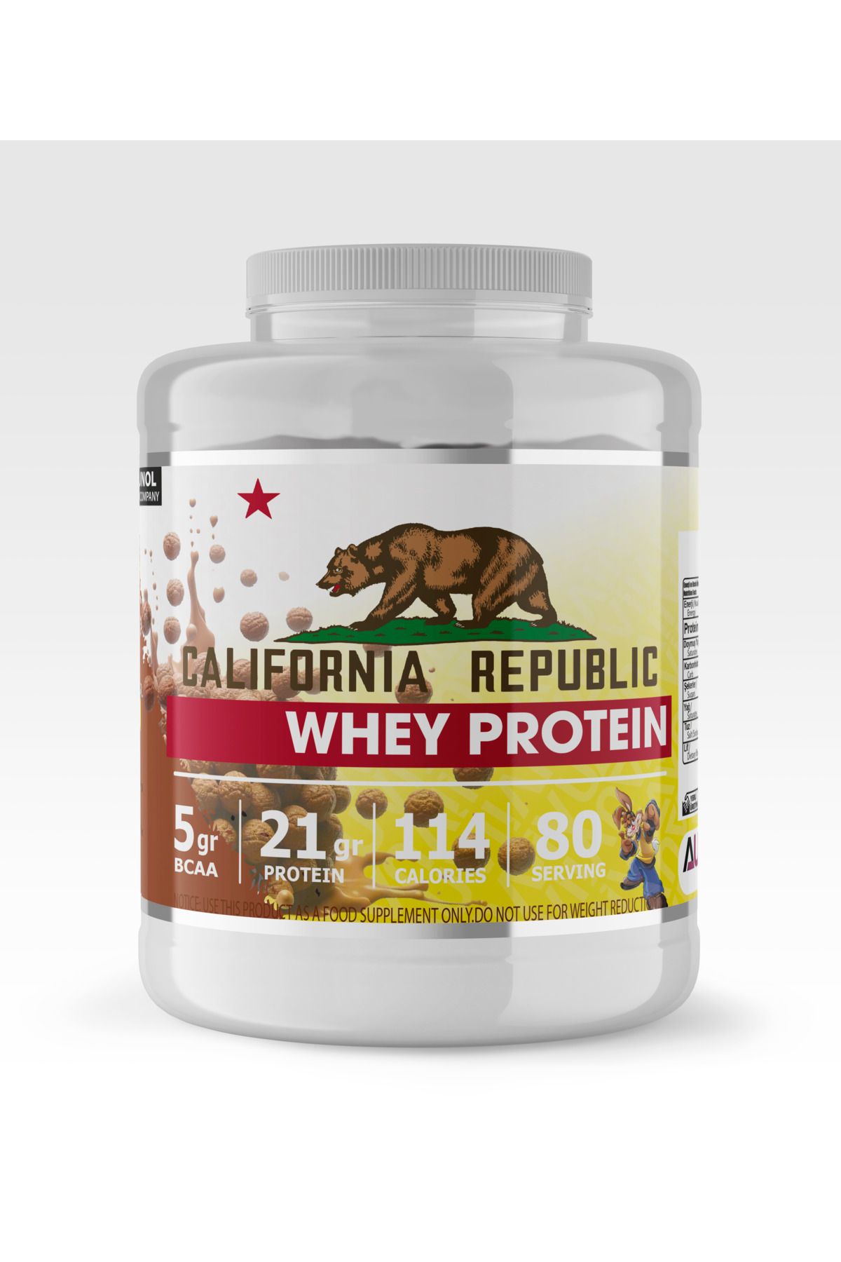 CALIFORNIA REPUBLIC Whey Protein - 2400Gr - Nesquik Aromalı - 80 Servis - Beyaz