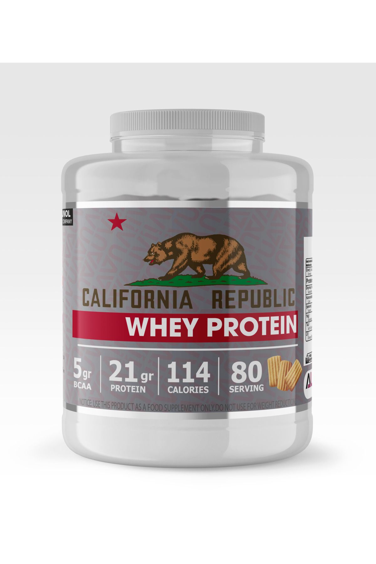 CALIFORNIA REPUBLIC Whey Protein - 2400Gr - CiciBebe Aromalı - 80 Servis - Beyaz