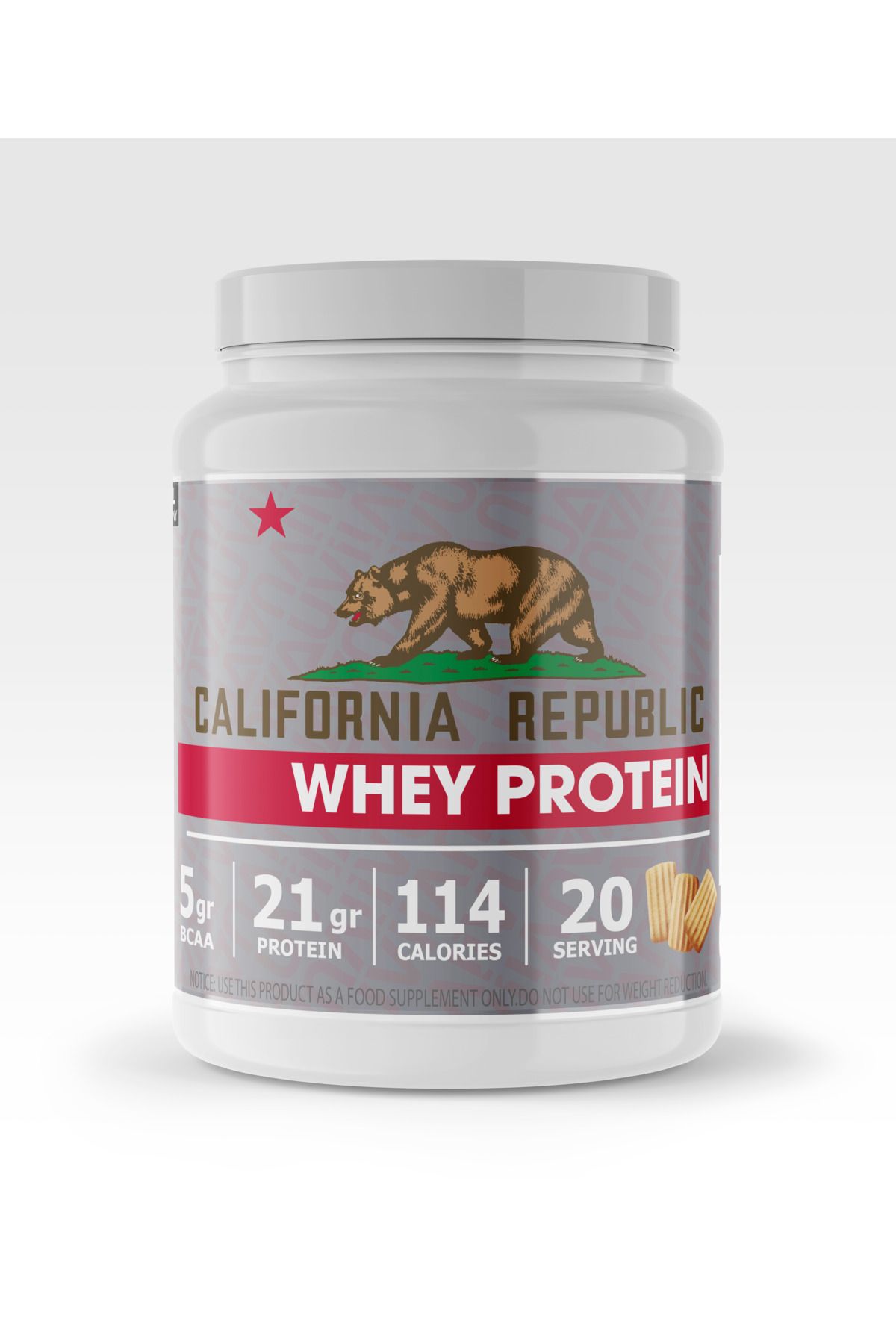 CALIFORNIA REPUBLIC Whey Protein - 600Gr - CiciBebe Aromalı - 20 Servis - Beyaz