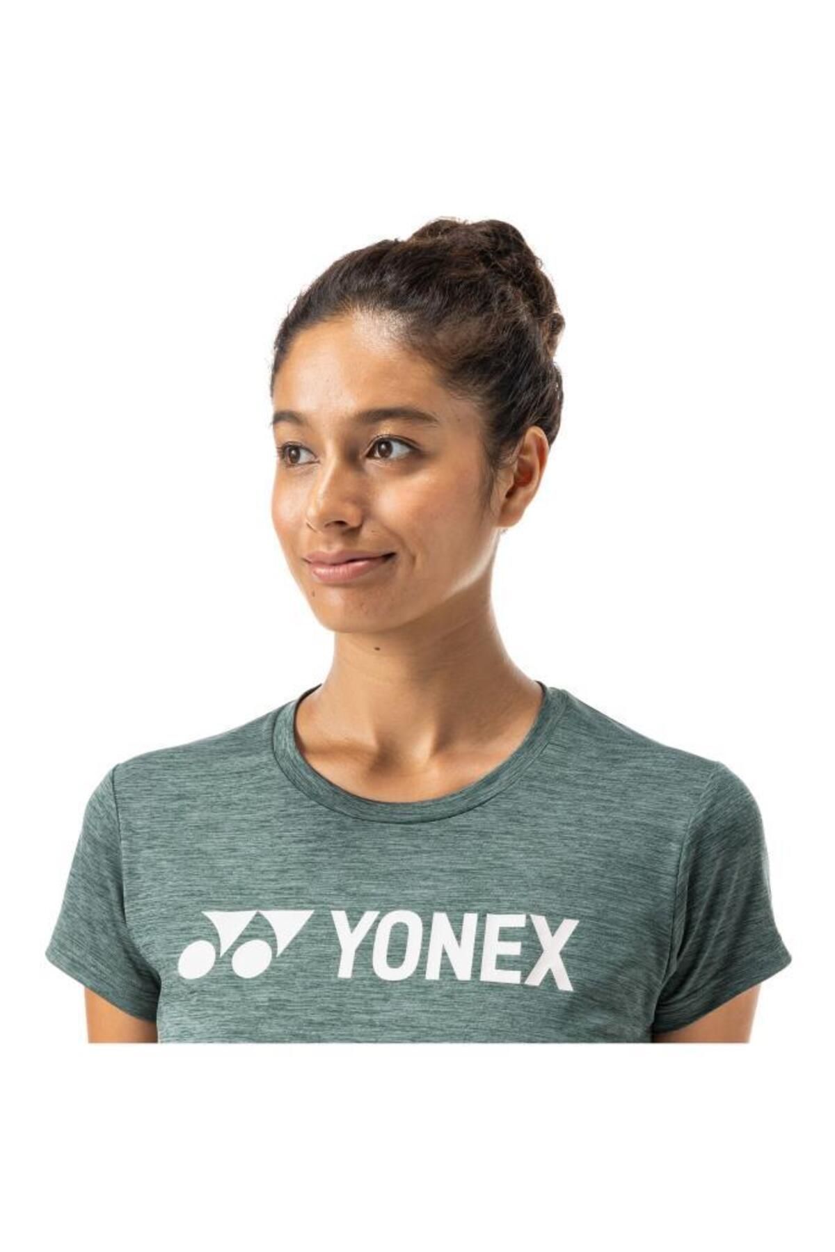 YONEX-تي شيرت نسائي باللون الأخضر الزيتوني - 16689 6