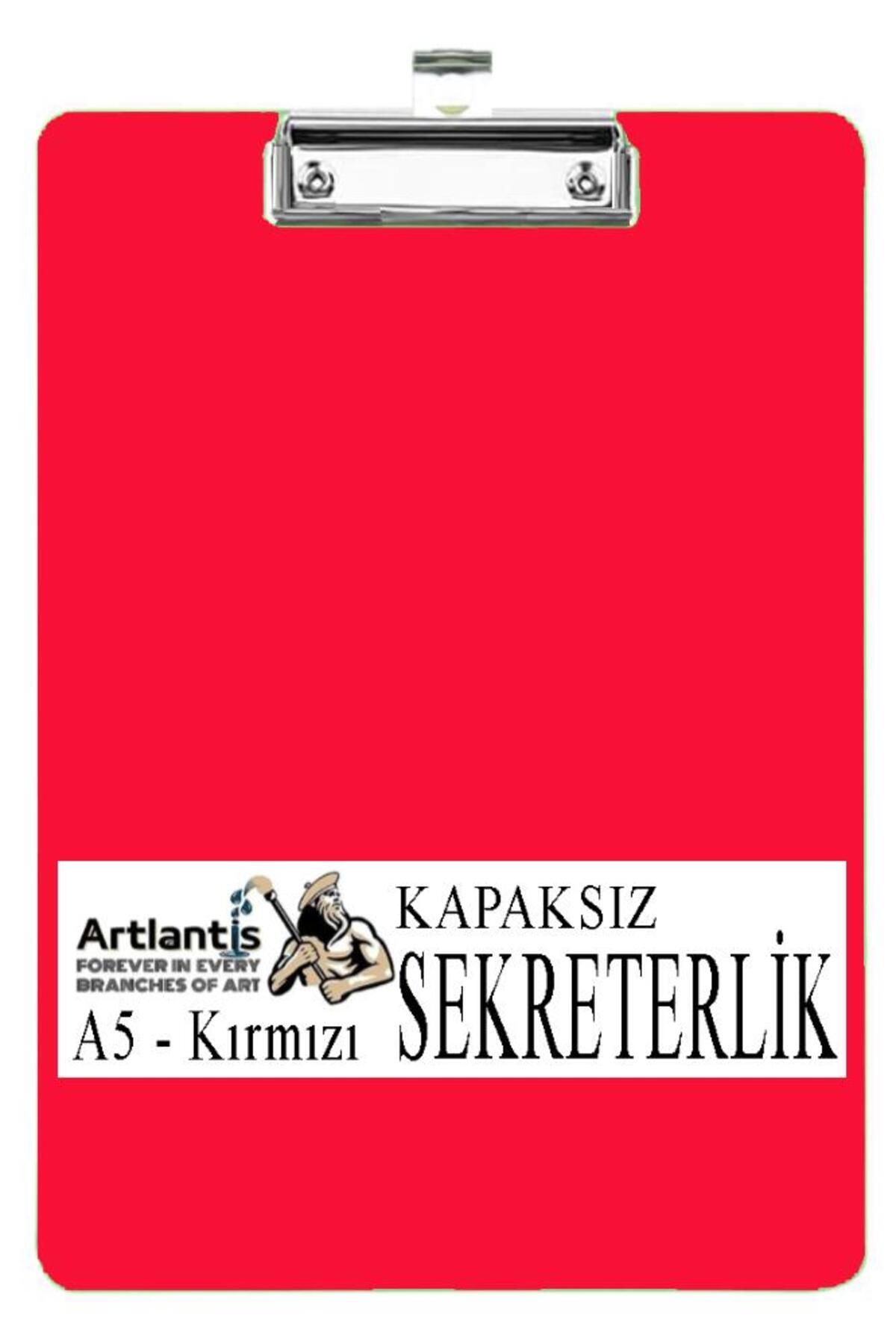 Artlantis Sekreterlik Kapaksız A5 Küçük Boy 1 Adet Renkli Kapaksız Sekreterlik Klipsli Metal Mekanizmalı 80 Ya