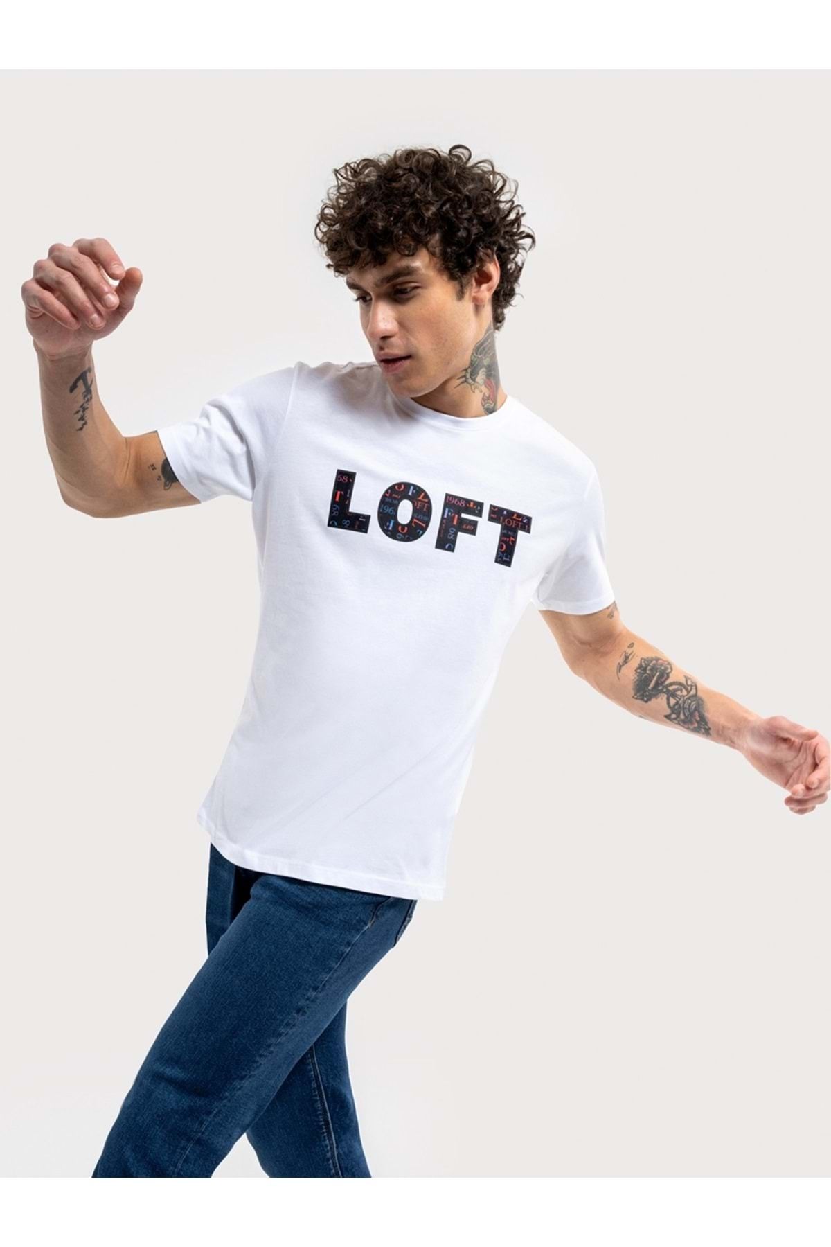 Loft-Lf 2035793   Men's Regular Fit T-Shirt - Sleeves, White, L - St07964-White-L 1