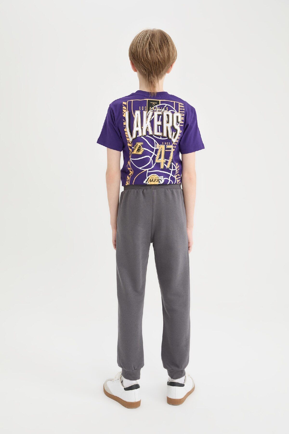 DeFacto-Boy's Nba Los Angeles Lakers Sweatpants with Elastic Waist Pockets D9558A825Sp 5