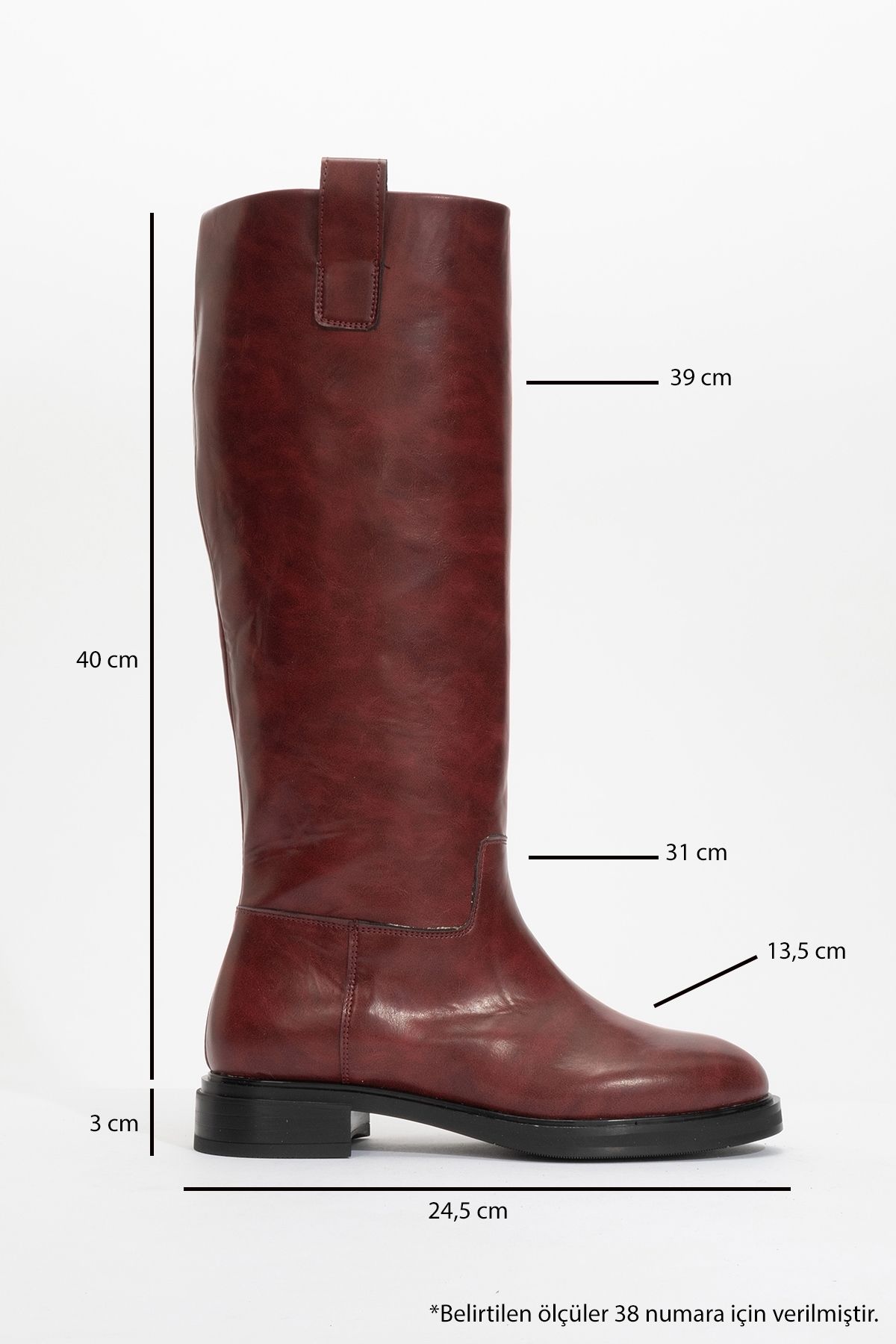 LuviShoes-ALASKA Claret Red Skin Damen-Reitstiefel 4