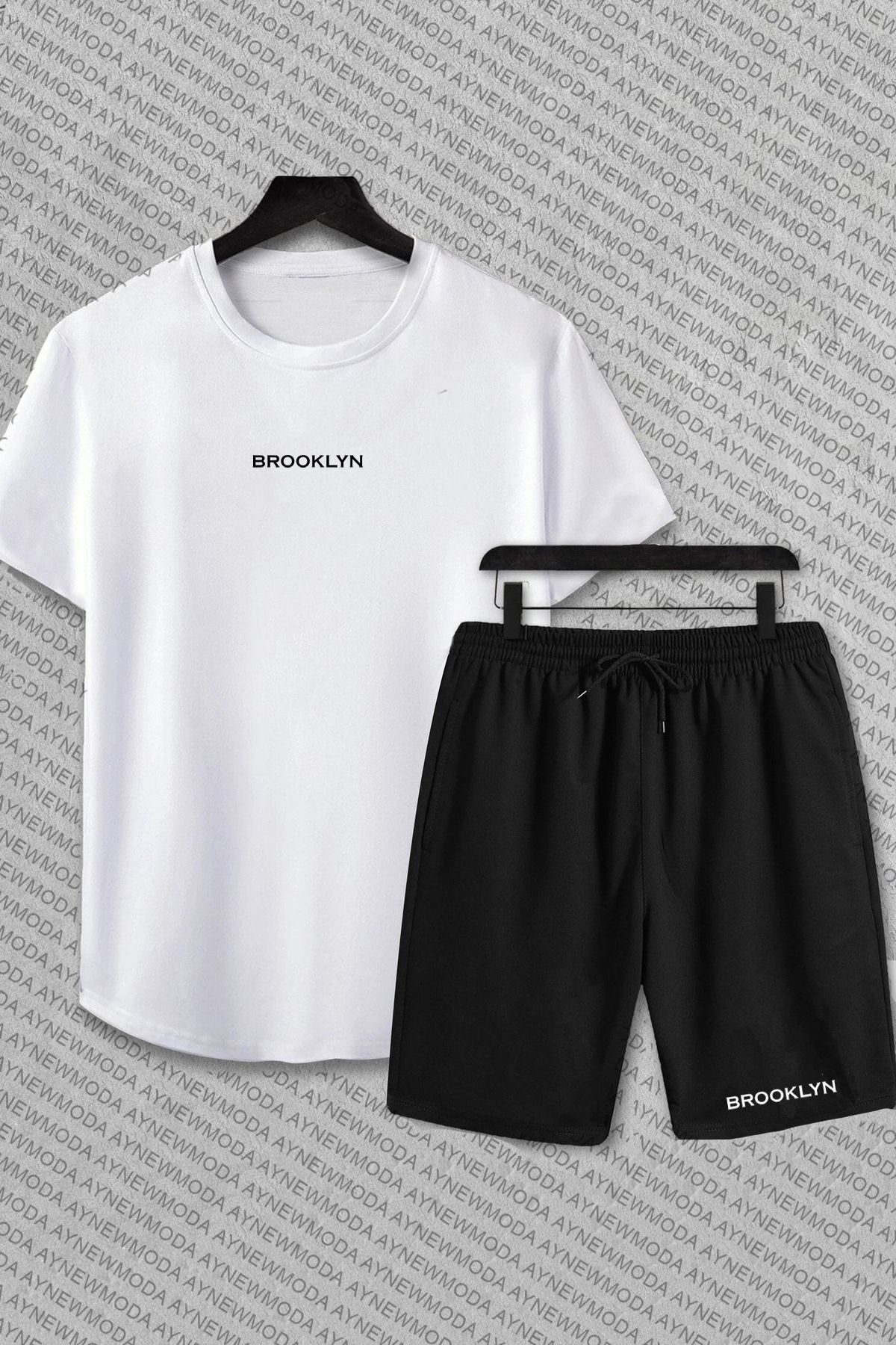 Syndra - Brooklyn Baskılı Oversize T-Shirt şort 2li alt üst takımı
