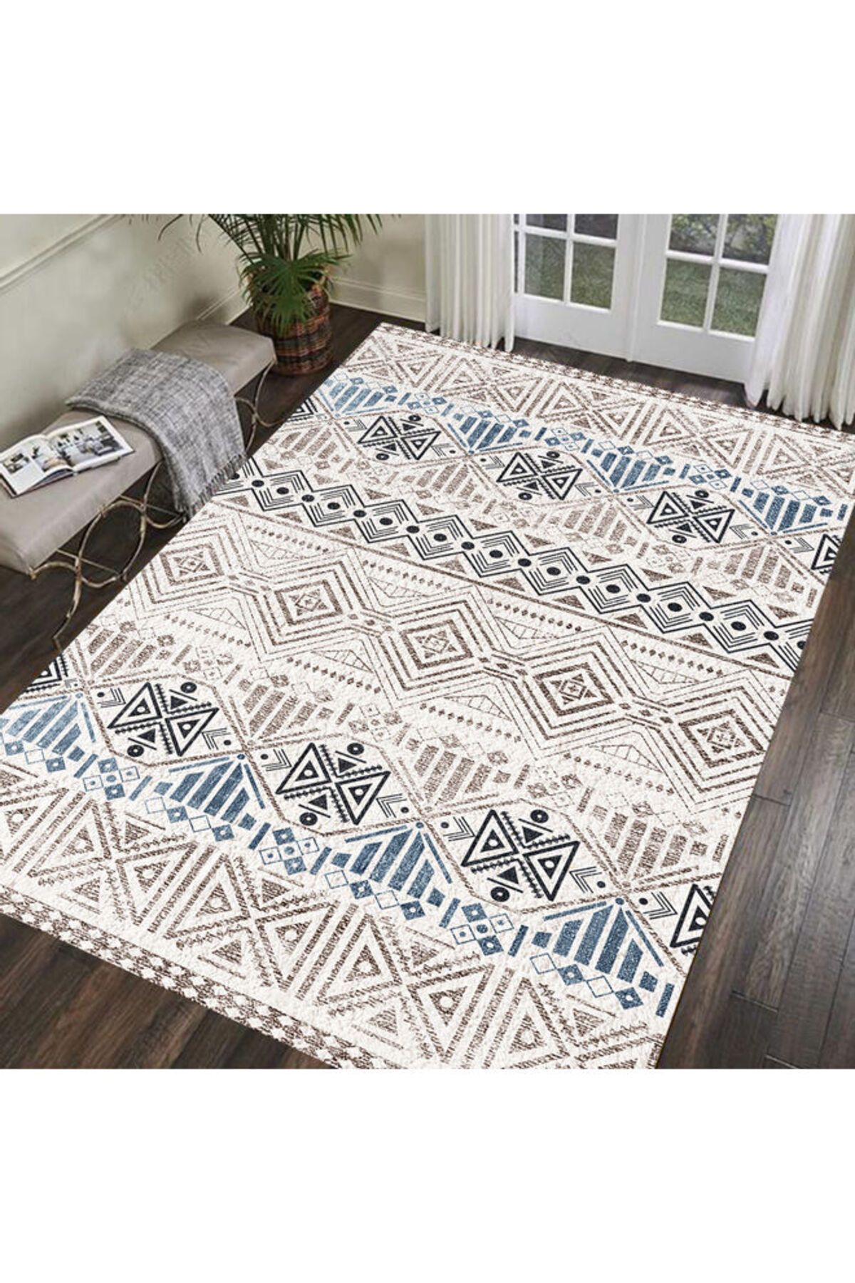 Primo Plus-Multicolour soft texture rectangular rug 2