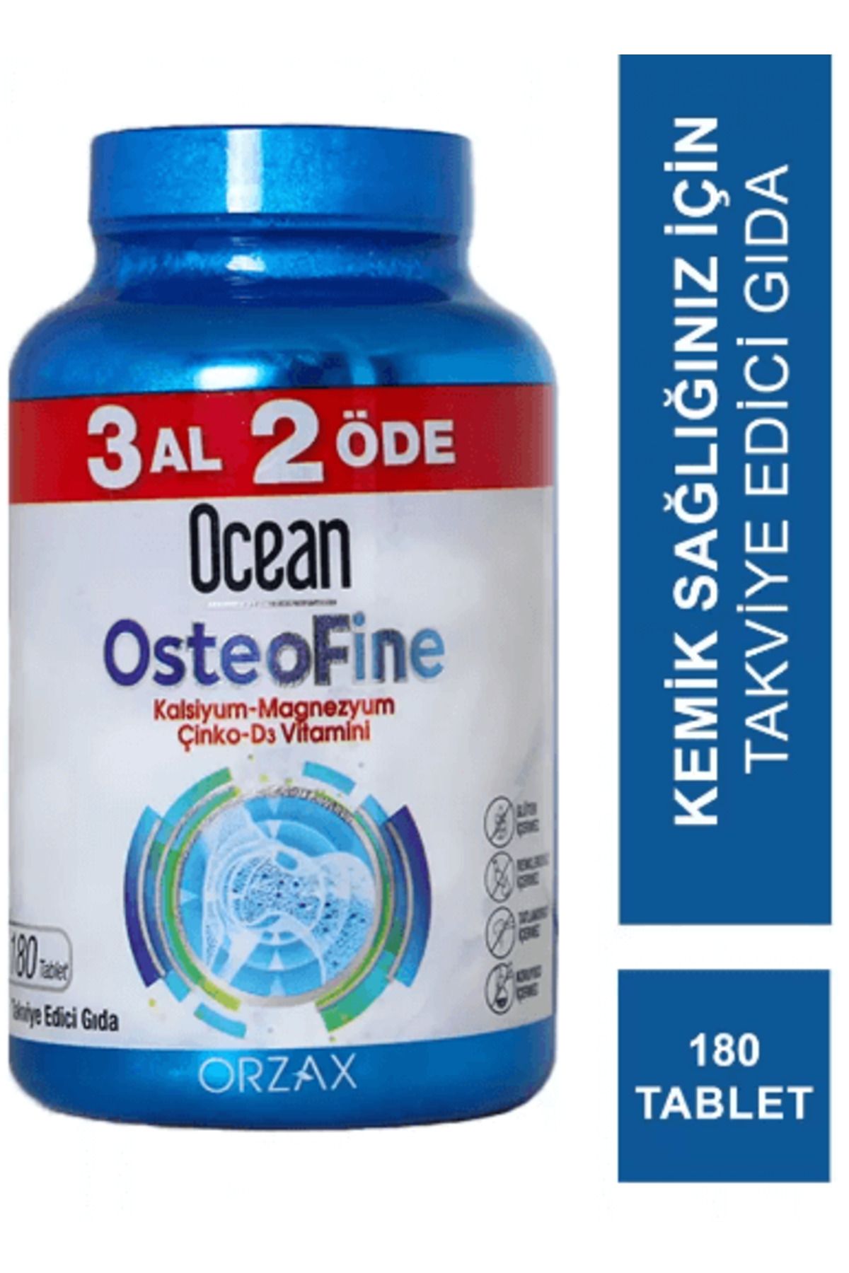 Orzax OCEAN OSTEOFINE 1+1 Hediyeli 60+60 Tablet Kofre