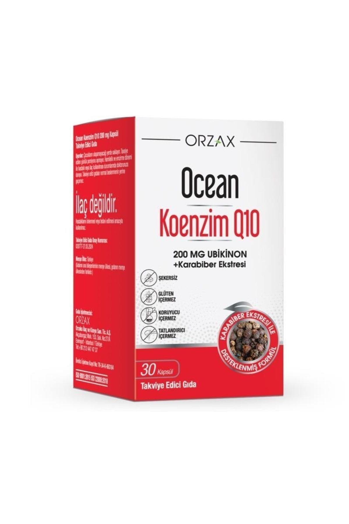 Ocean Koenzim Q10 200 mg Ubikinon 30 Kapsül