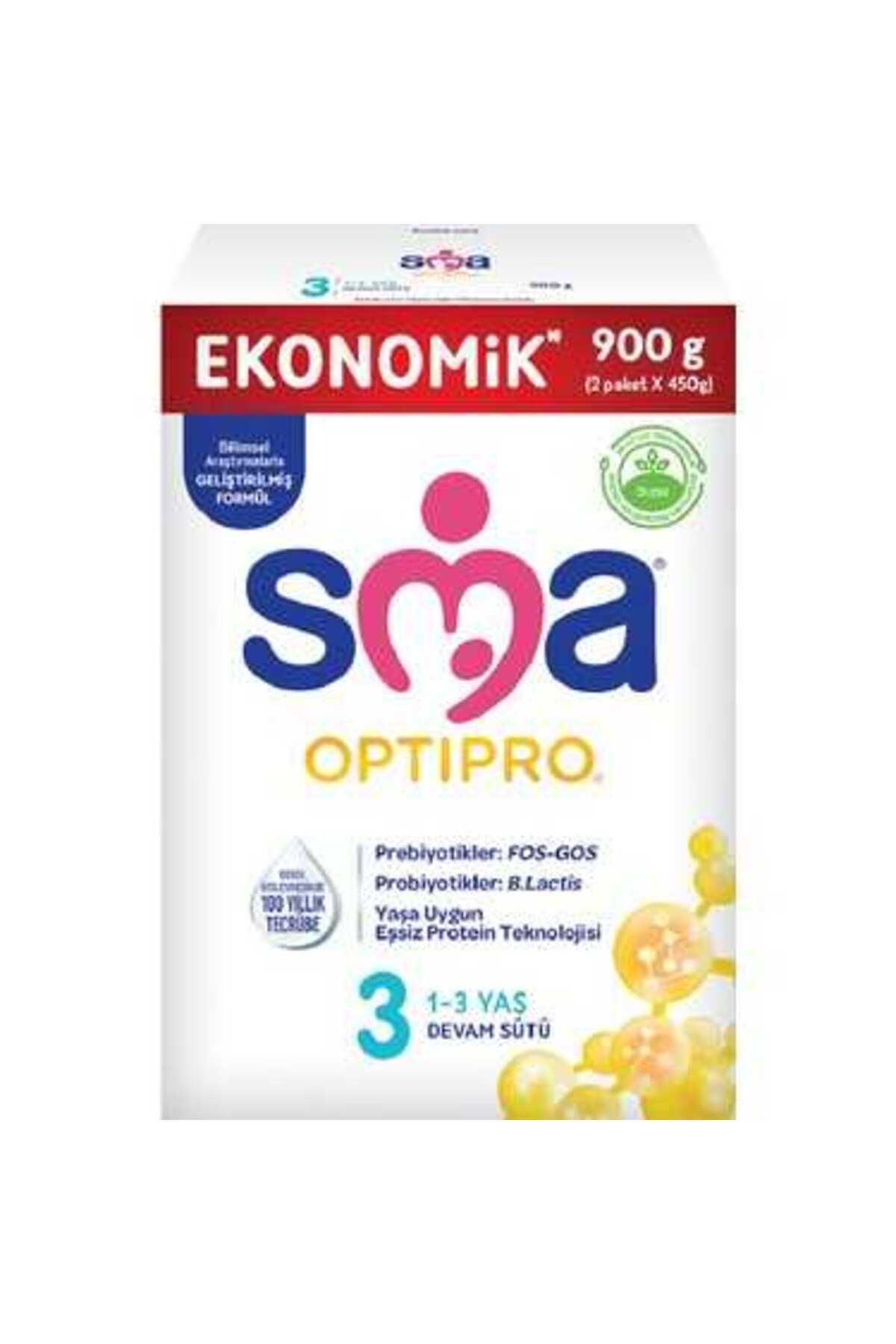 SMA OPTIPRO 3 900 GR 1-3 YAŞ DEVAM SÜTÜ FOS-GOS B.LACTIS (2X450GR) EKONOMİK PAKET