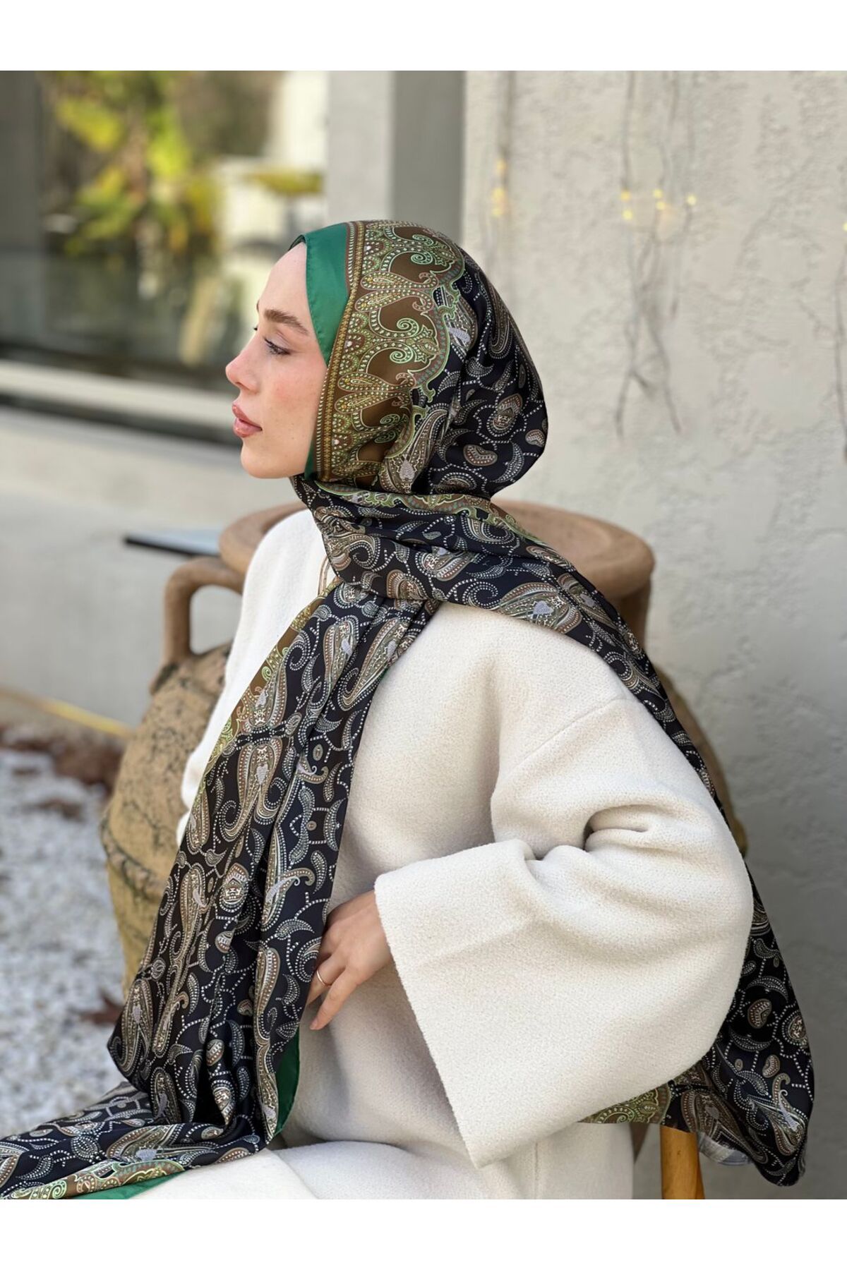 Modakaşmir-Silky Shawl with Vine Pattern 3