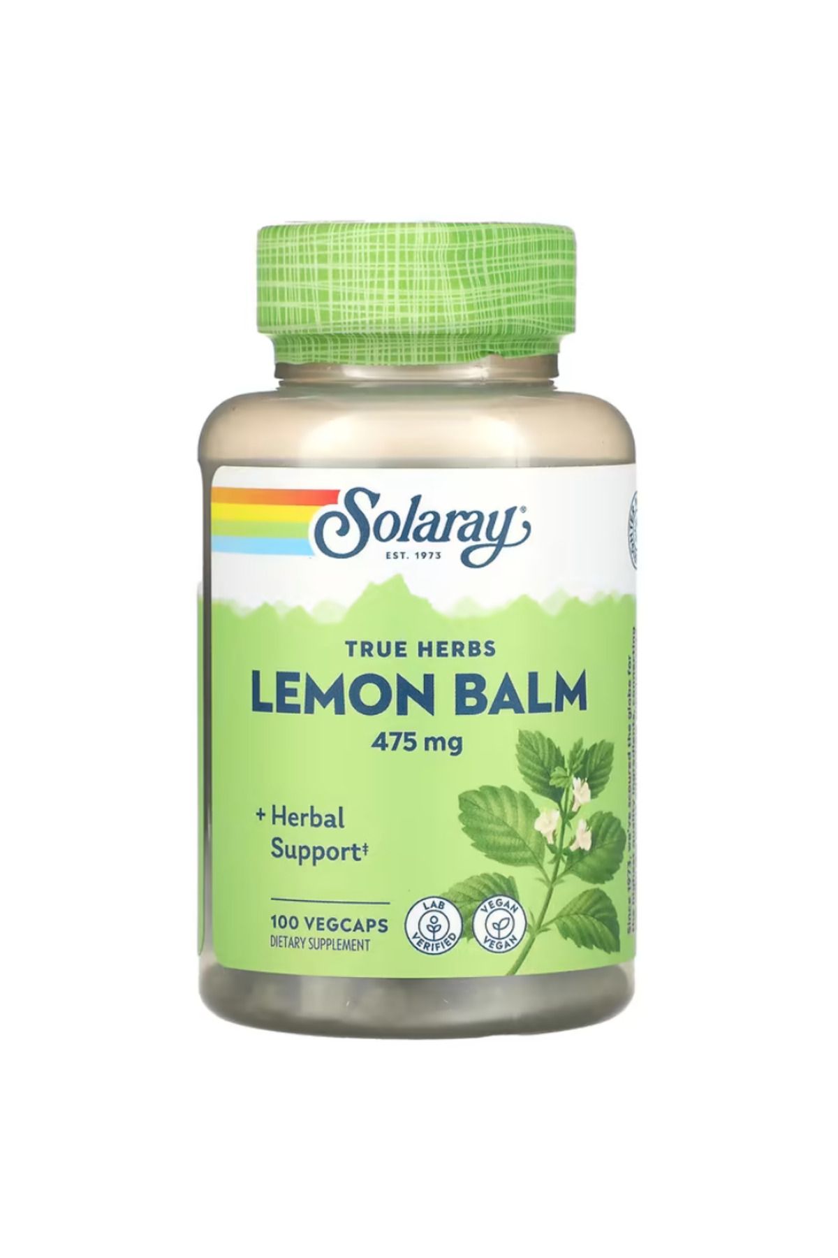 Solaray , Lemon Balm, 475 Mg, 100 Vegcaps vr55