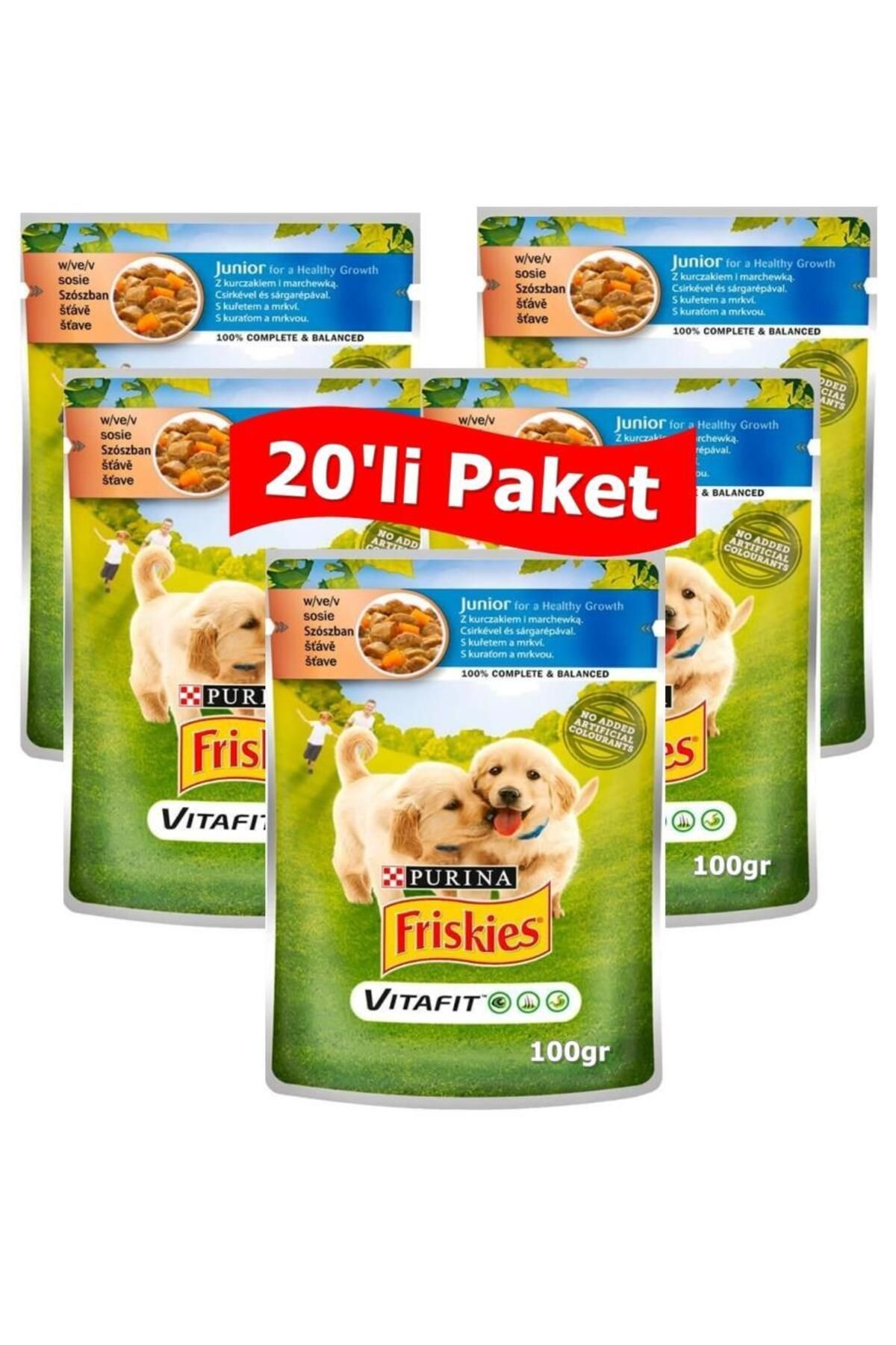 Friskies Junior Tavuklu ve Havuçlu Yavru Yaş Köpek Maması 100 gr*20 Adet