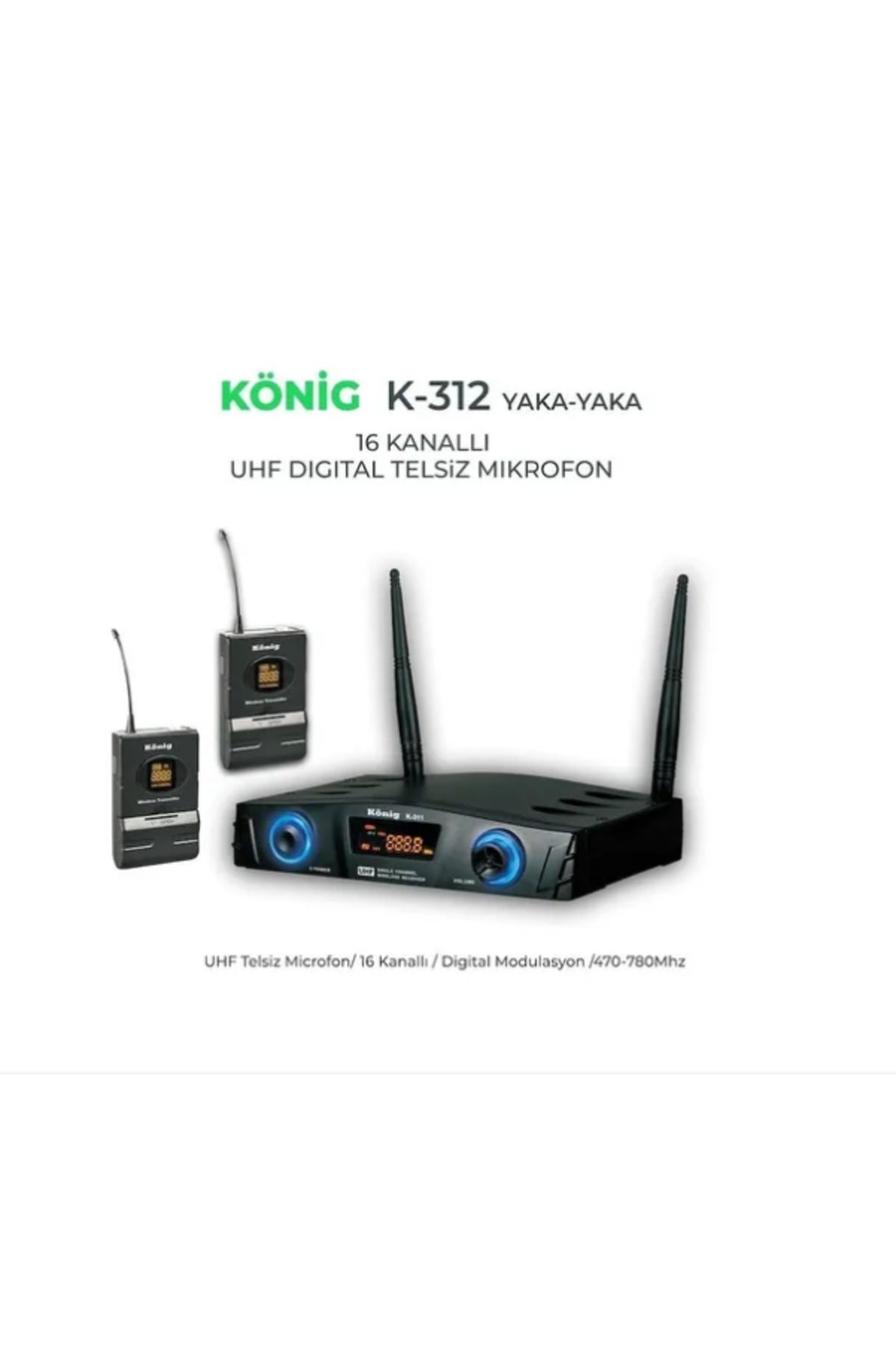 König K-312 2 Yaka Uhf Telsiz Mikrofon