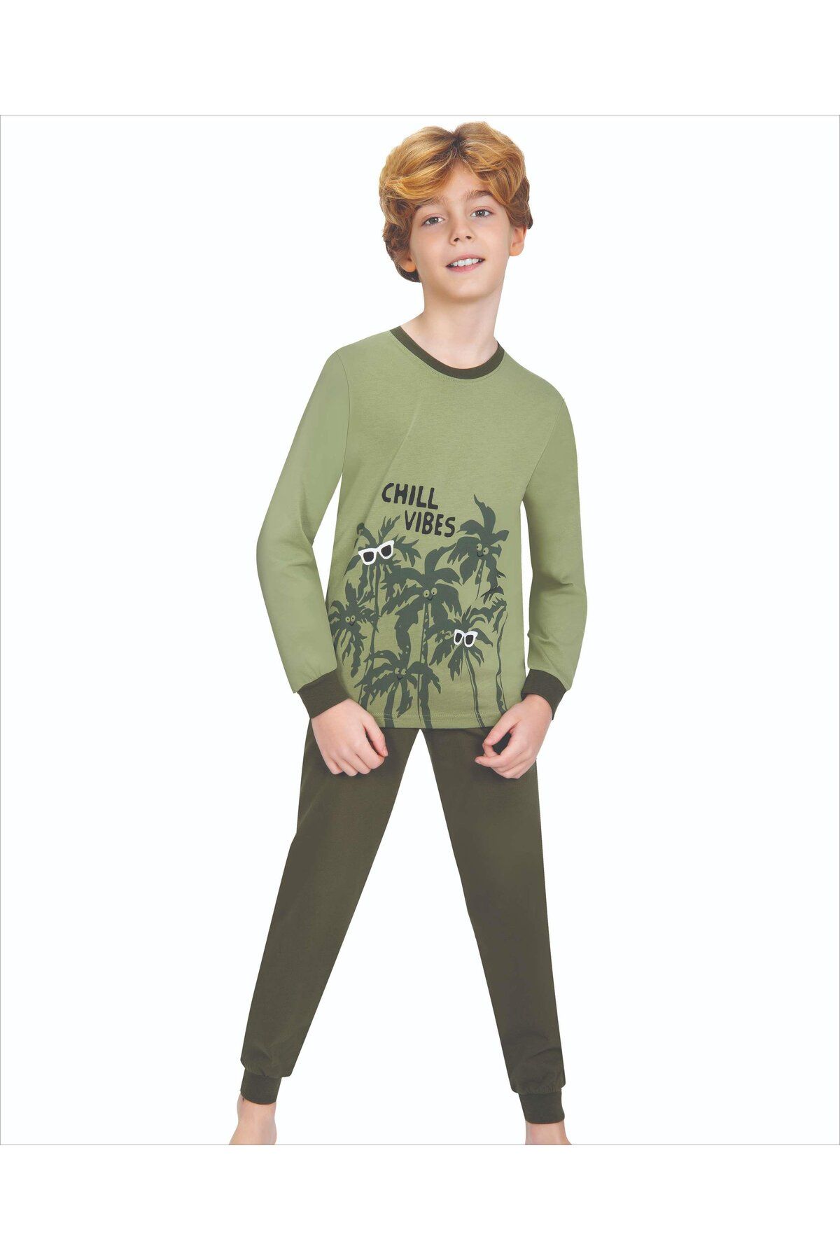Weweus Set Pijama Verde Pentru Băiat Masculin - 5–6 years