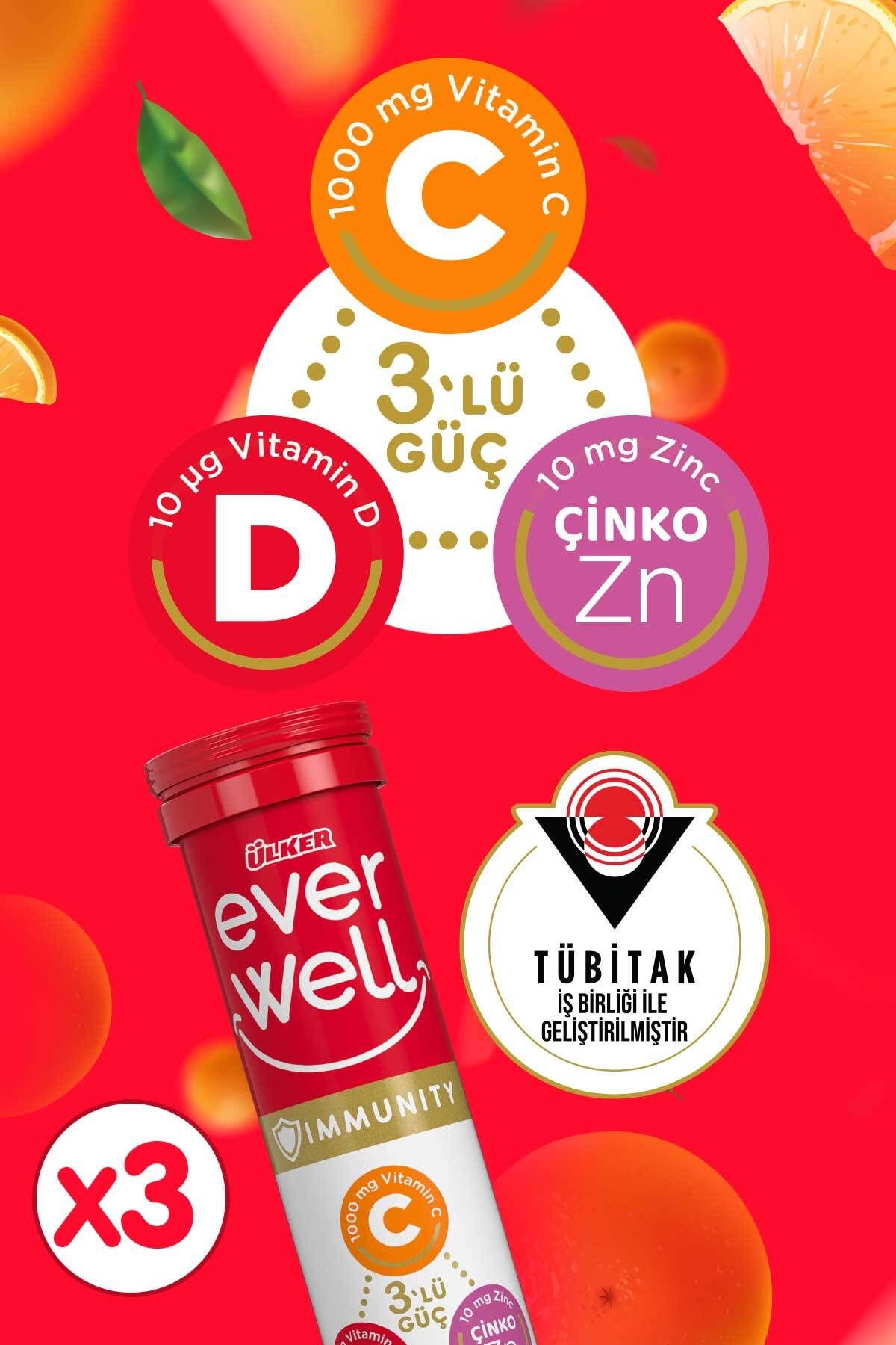 Ülker Ülker Everwell C-D-Zn Efervesan Tablet 67,5 gr x3 Adet